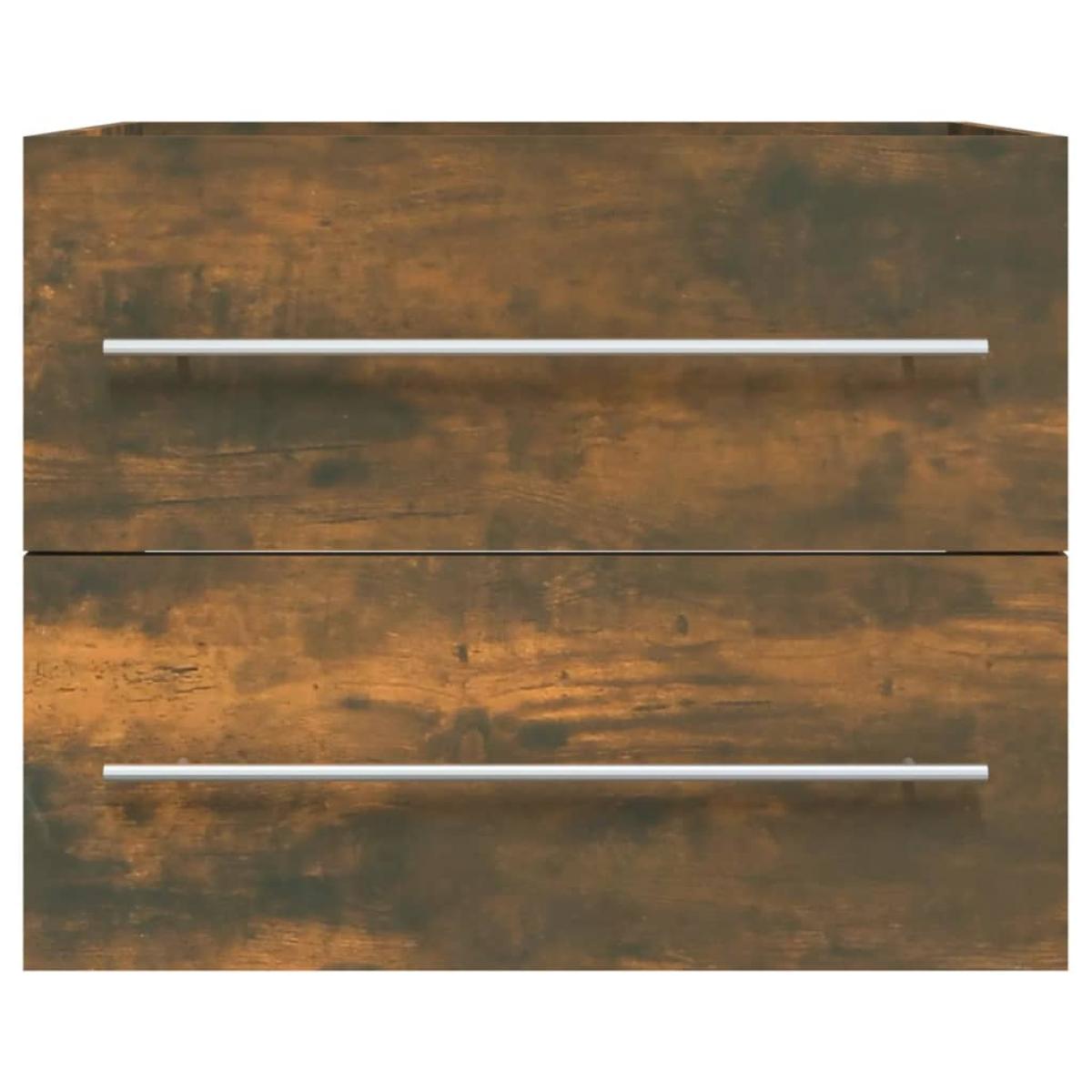 Mueble lavabo madera contrachapada roble ahumado 60x38,5x48 cm