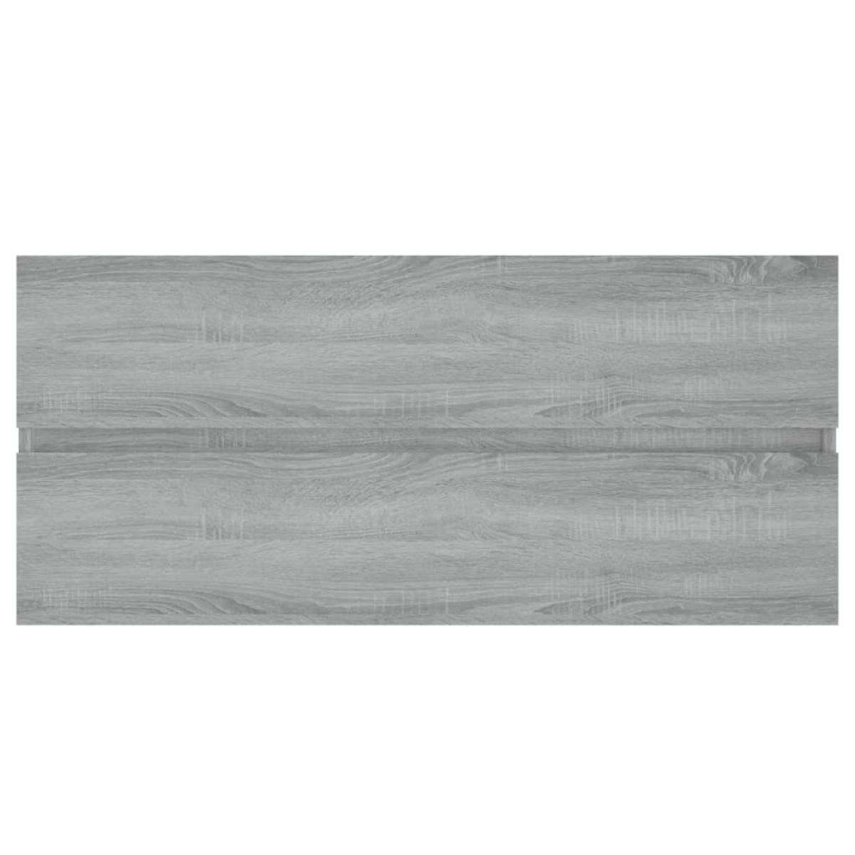 Mueble de lavabo madera contrachapada gris Sonoma 100x38,5x45cm