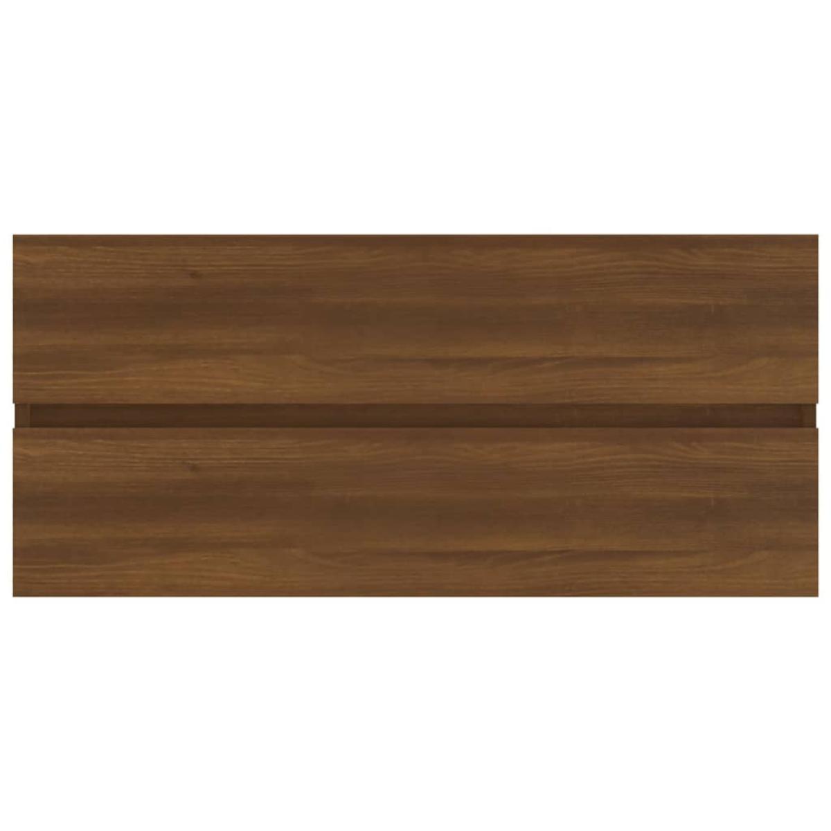 Mueble de lavabo contrachapado roble marrón 100x38,5x45 cm