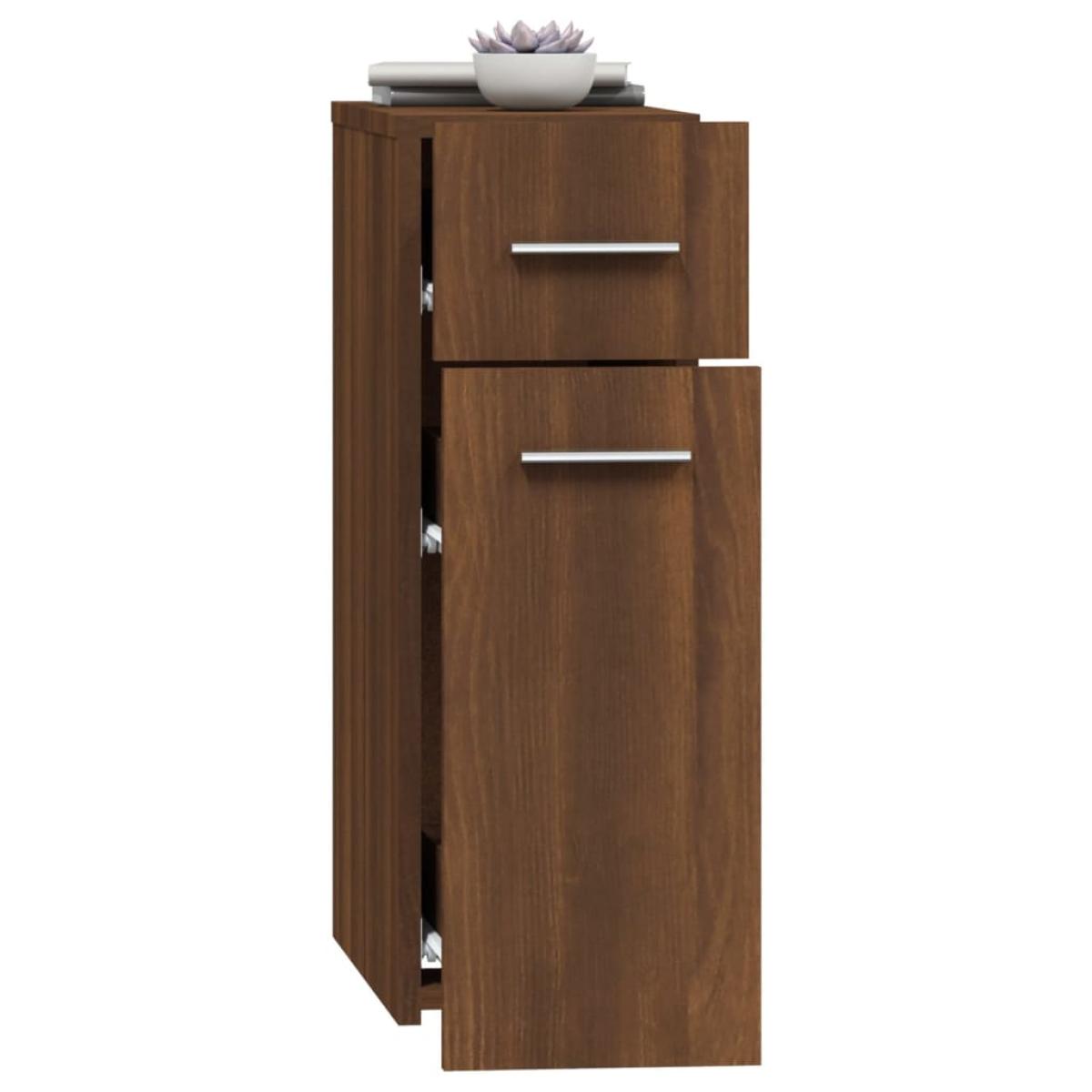 Armario botiquín madera contrachapada roble marrón 20x45,5x60cm