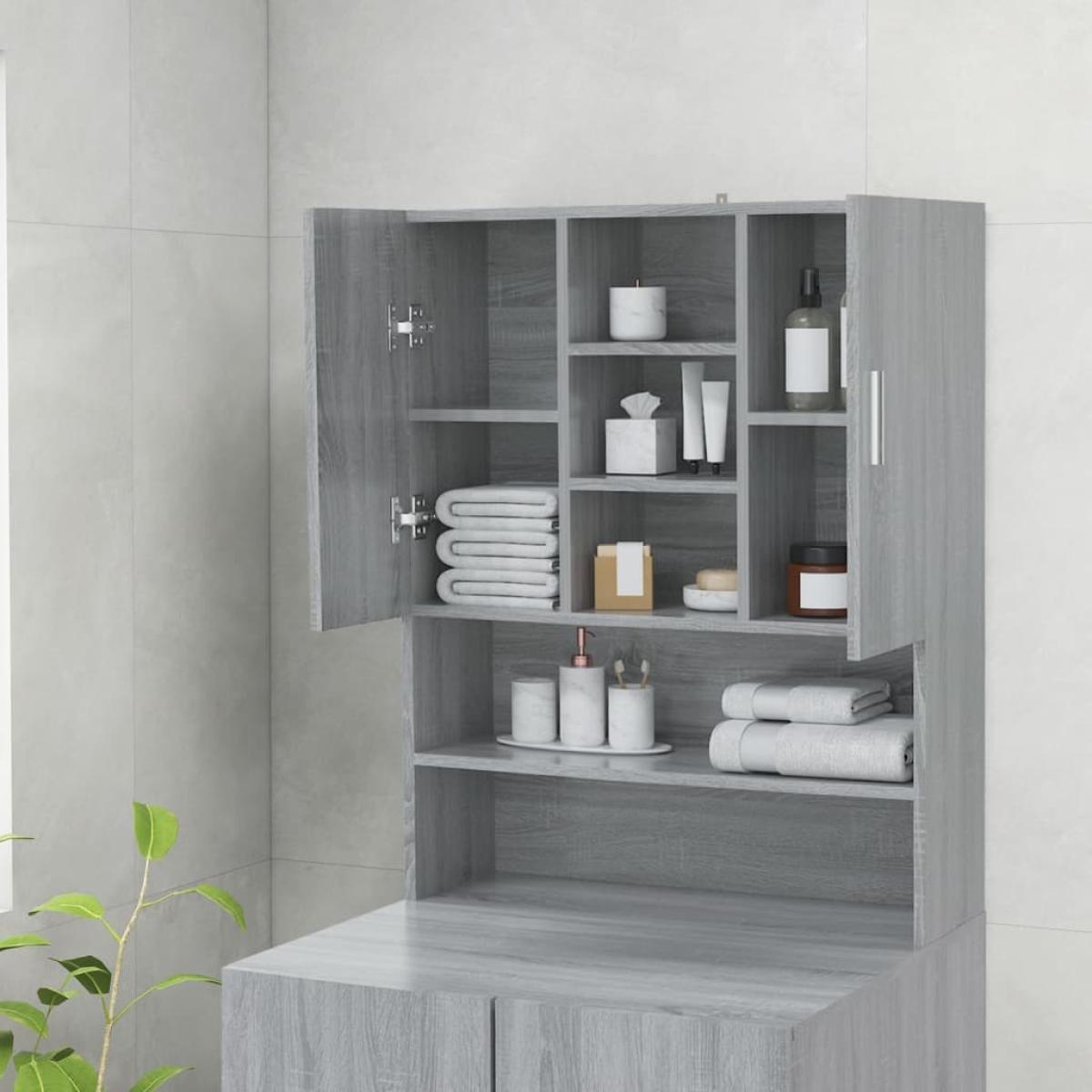 Armario de lavadora gris sonoma 70,5x25,5x90 cm