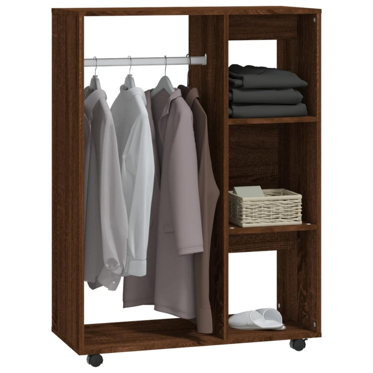 Armario madera contrachapada color roble marrón 80x40x110 cm