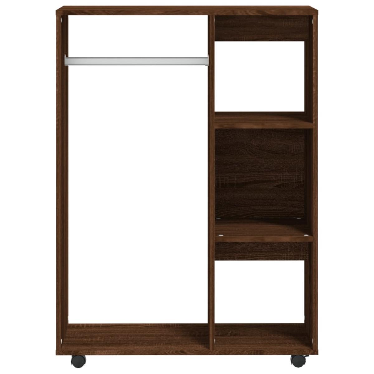 Armario madera contrachapada color roble marrón 80x40x110 cm