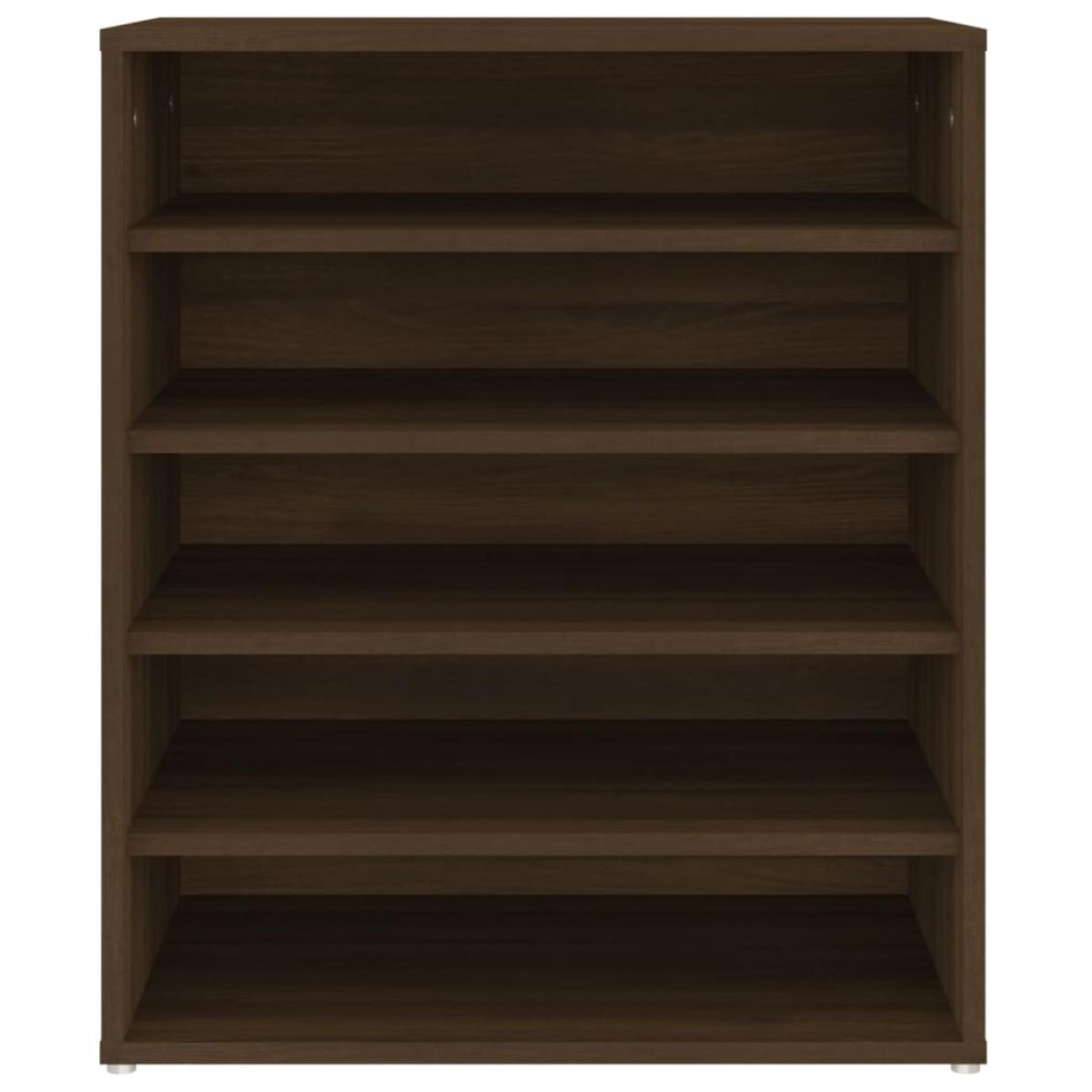 Mueble zapatero madera contrachapada roble marrón 60x35x70 cm
