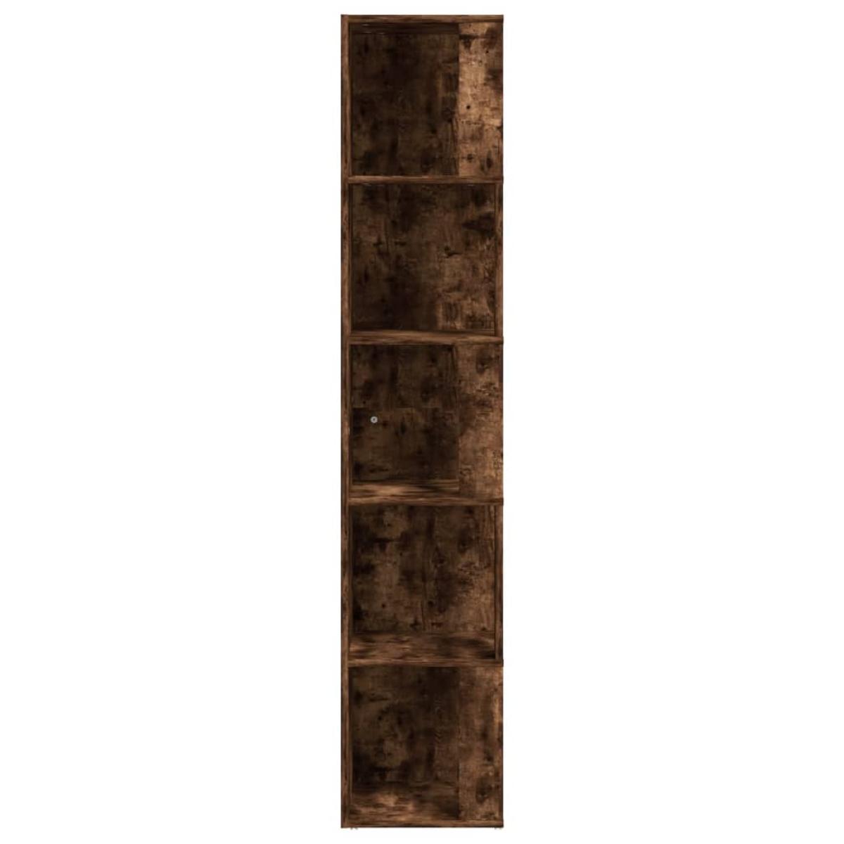 Mueble esquina madera contrachapada roble ahumado 33x33x164,5cm