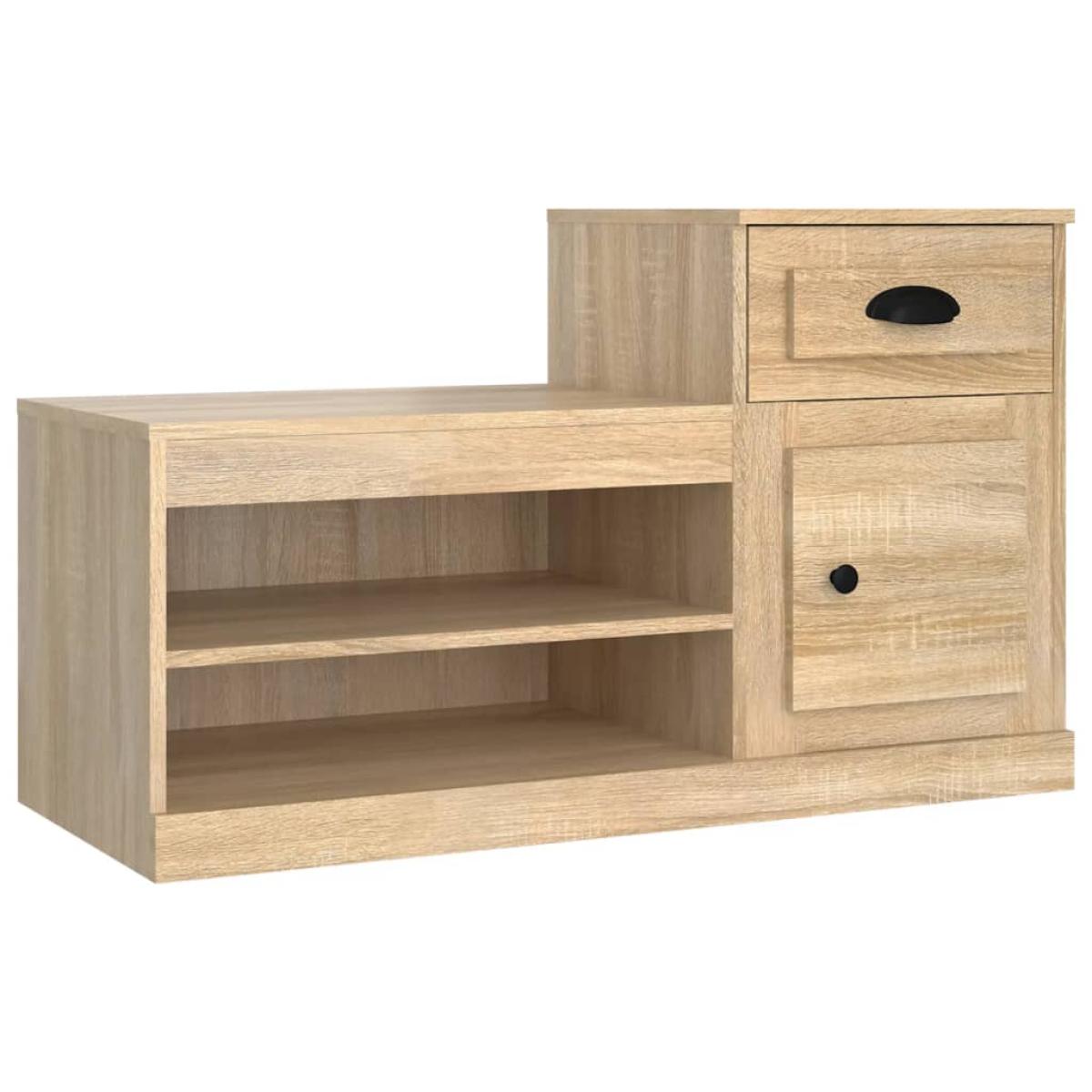 Mueble zapatero madera contrachapada roble Sonoma 100x42x60 cm