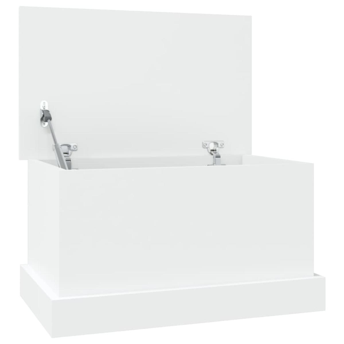 Baúl de almacenaje madera contrachapada blanco 50x30x28 cm