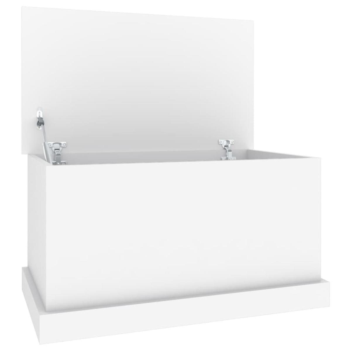 Baúl de almacenaje madera contrachapada blanco 70x40x38 cm
