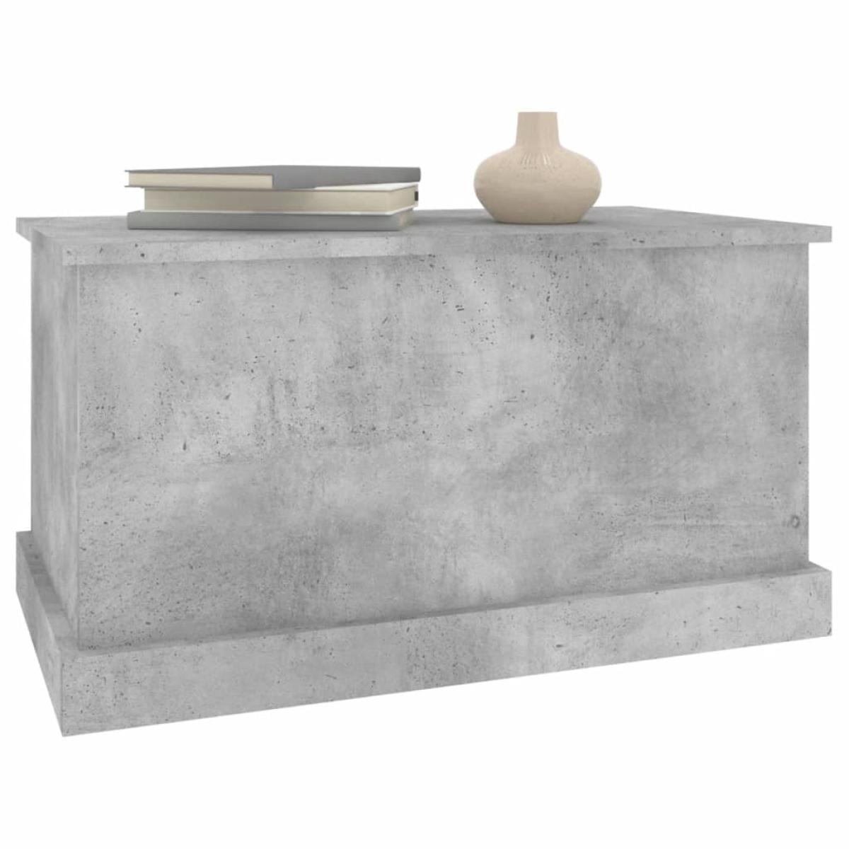 Baúl almacenaje madera contrachapada gris hormigón 70x40x38 cm