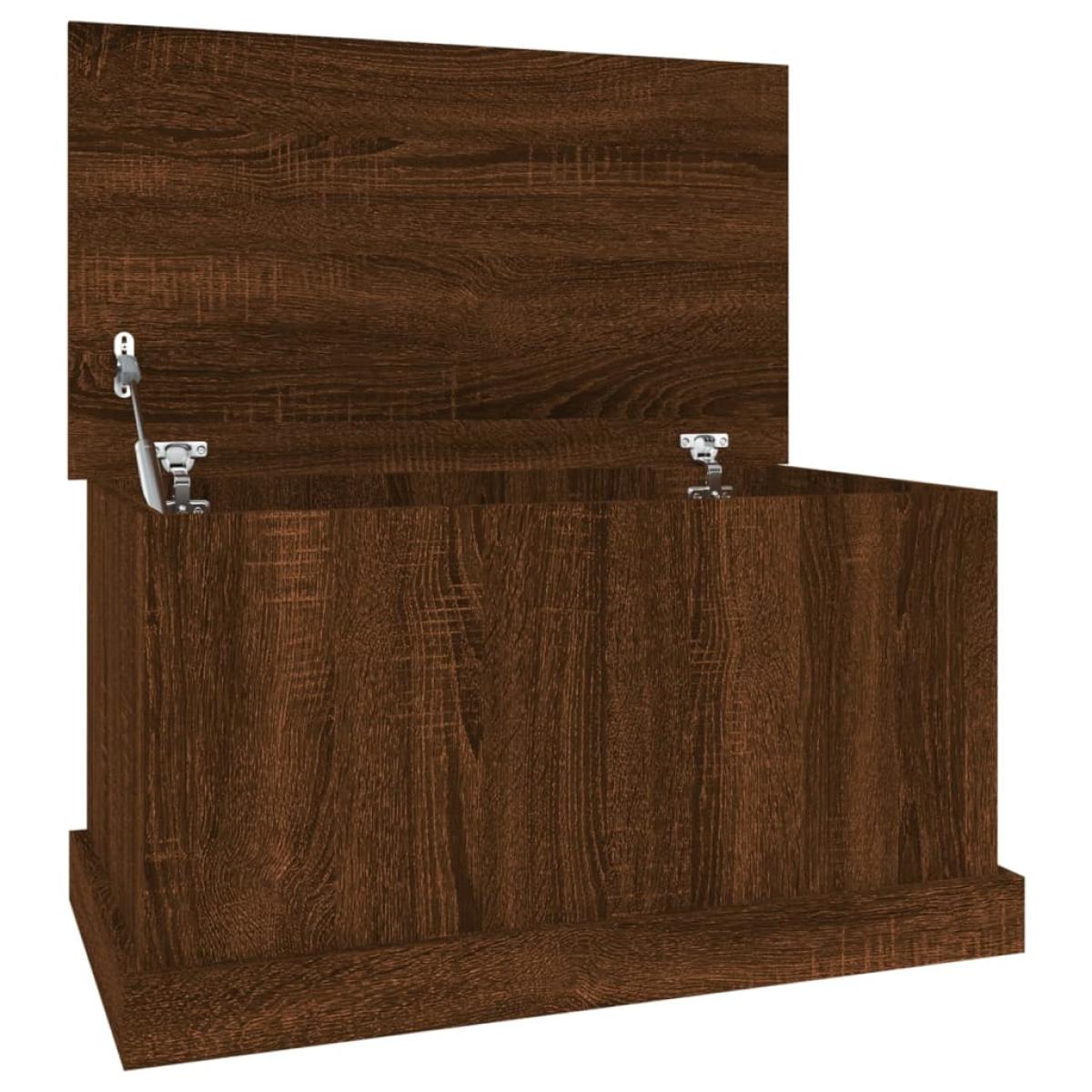 Baúl almacenaje madera contrachapada roble marrón 70x40x38 cm