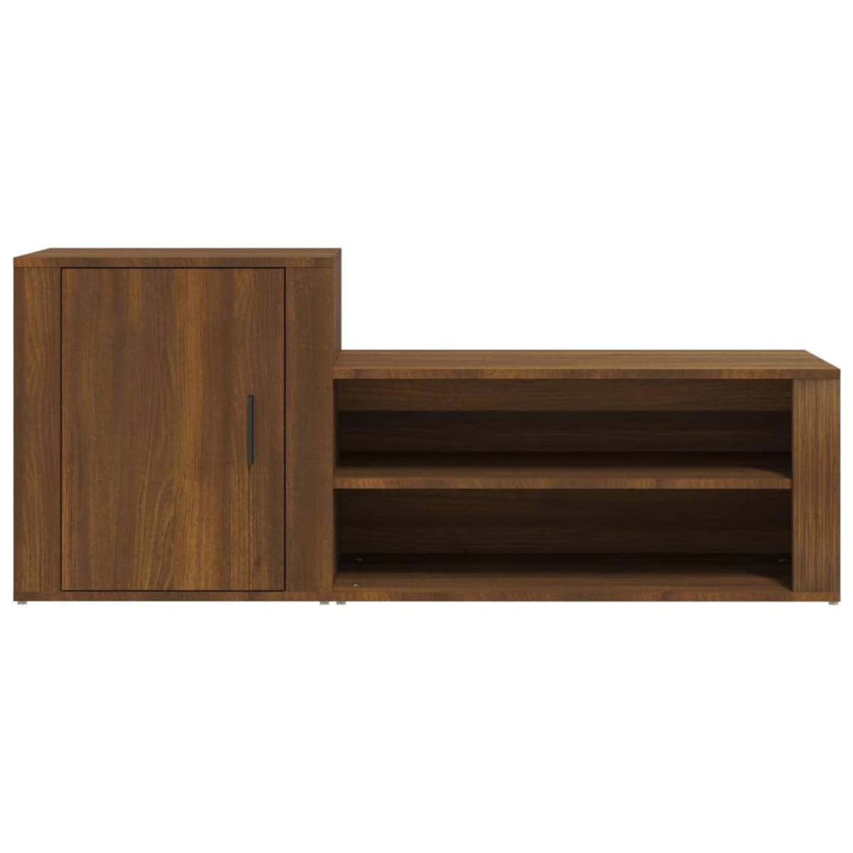 Mueble zapatero madera contrachapada roble marrón 130x35x54 cm
