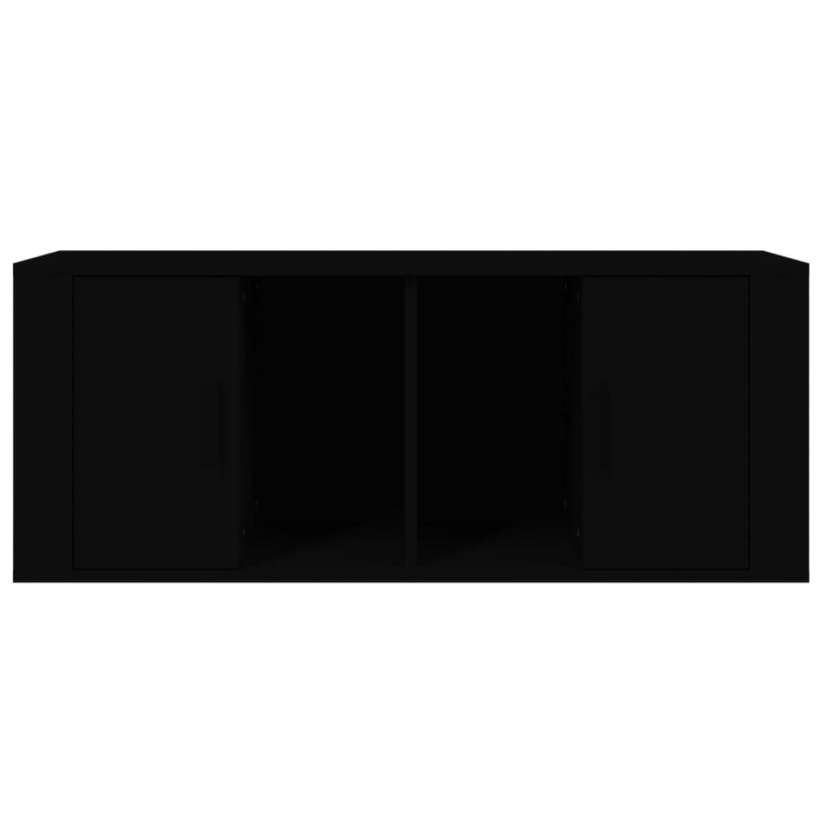 Mueble para TV madera contrachapada negra 100x35x40 cm