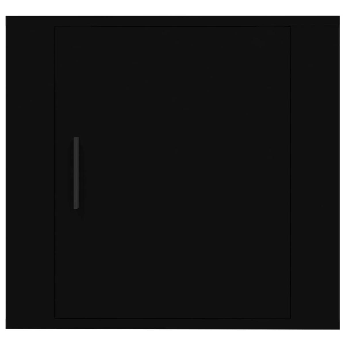 Mesita de noche de pared negro 50x30x47 cm