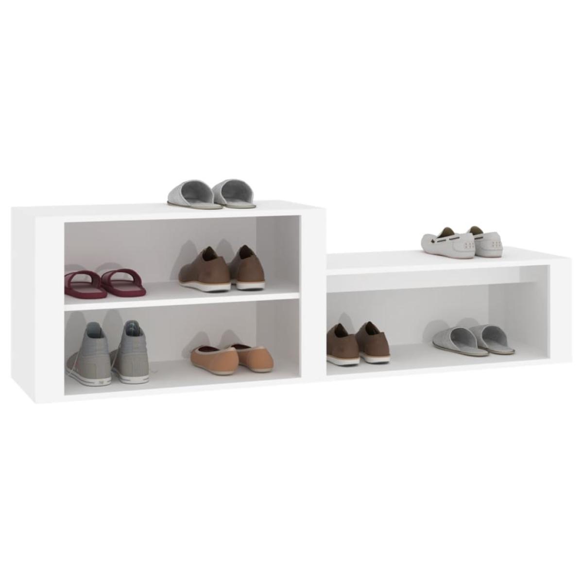 Mueble zapatero madera contrachapada blanco 150x35x45 cm