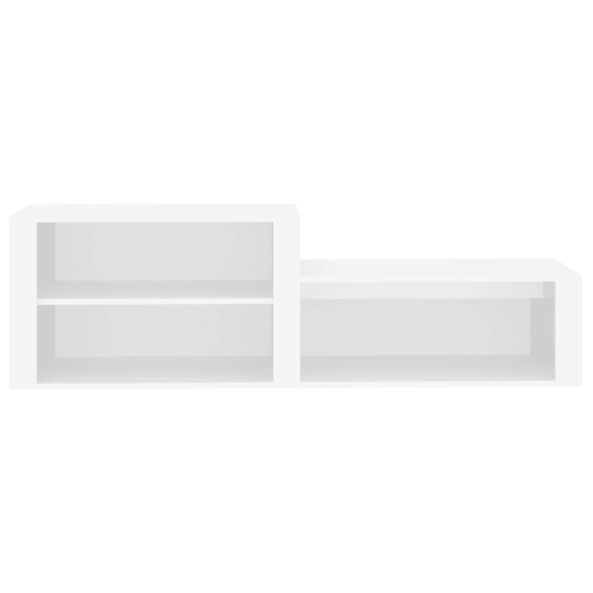 Mueble zapatero madera contrachapada blanco 150x35x45 cm