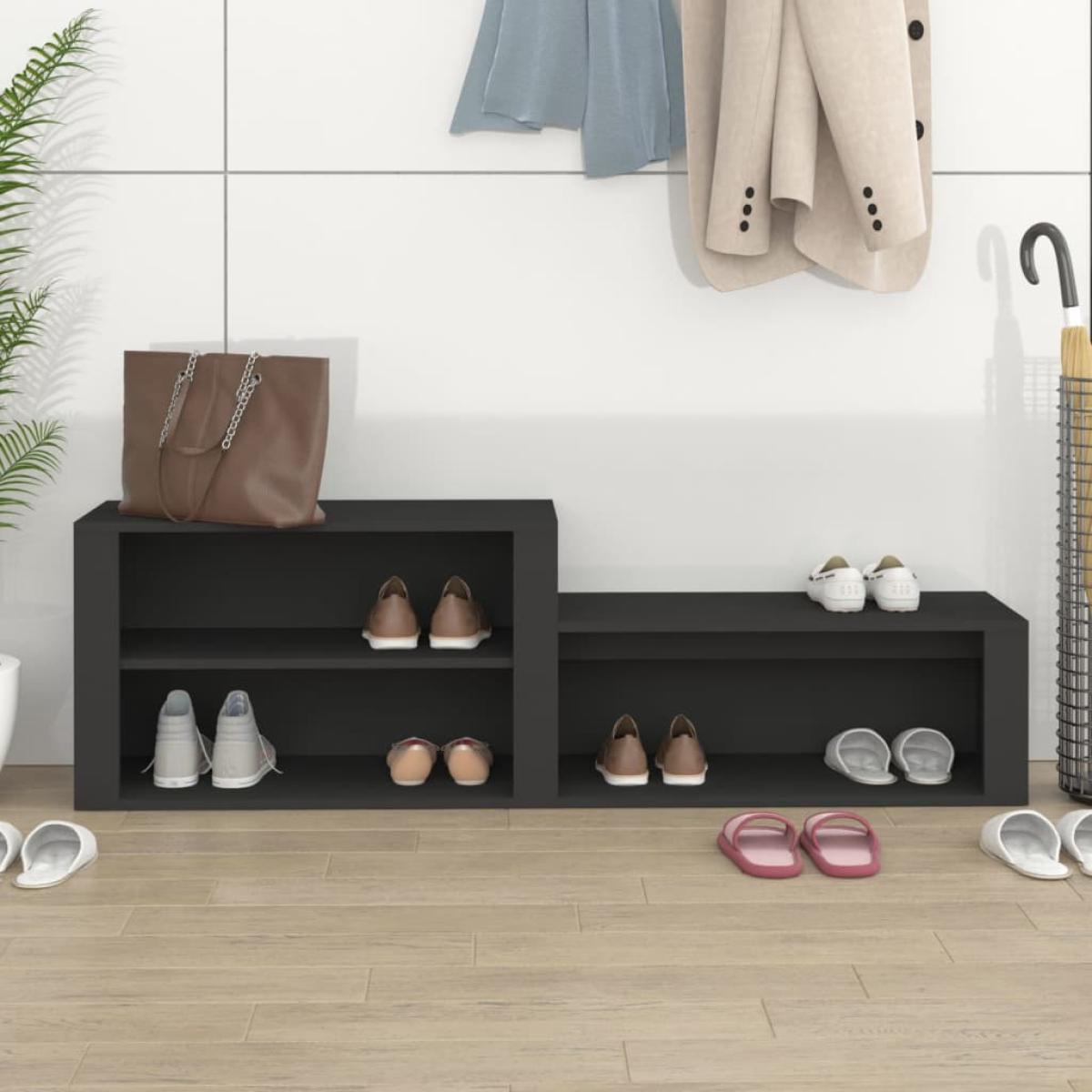 Mueble zapatero madera contrachapada negro 150x35x45 cm