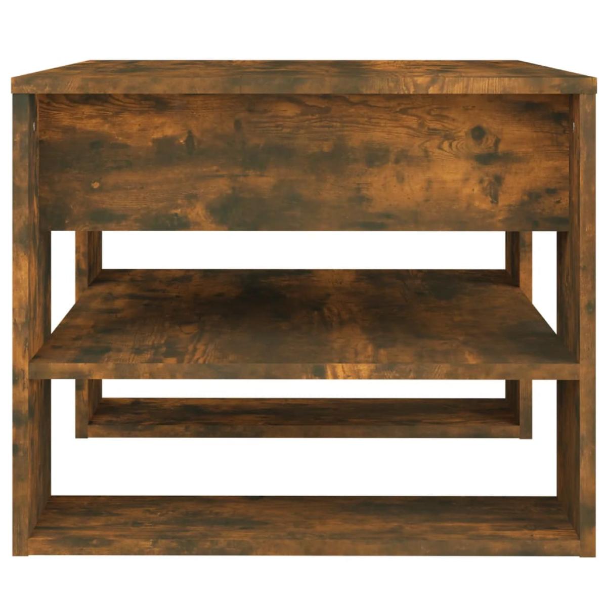 Mesa de centro madera contrachapada roble ahumado 55,5x55x45 cm