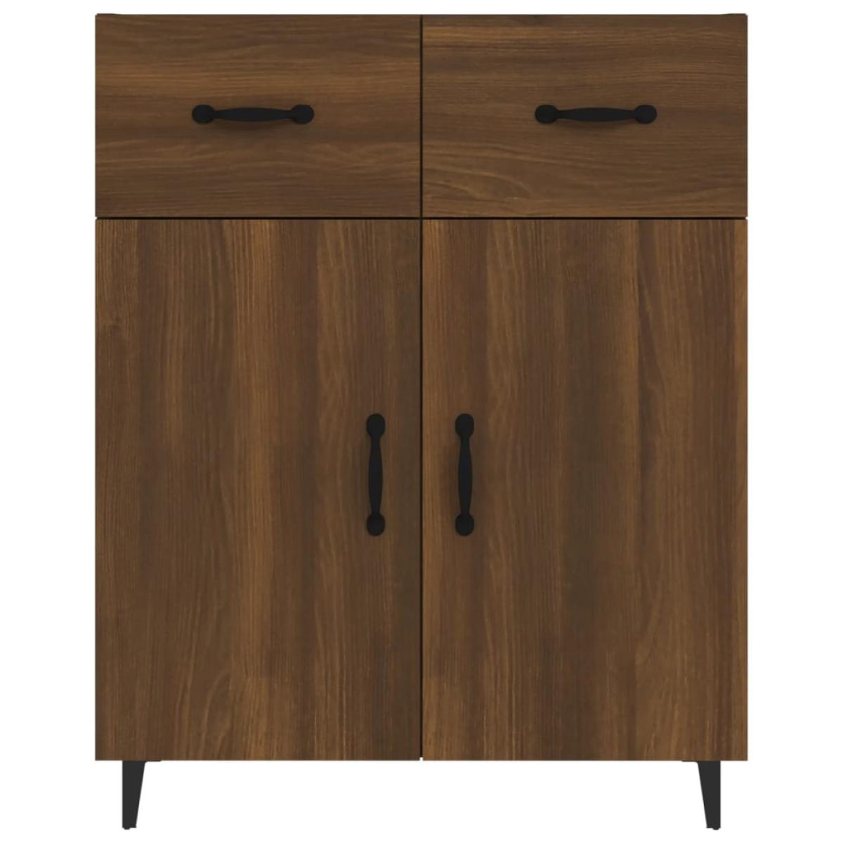 Aparador madera contrachapada color roble marrón 69,5x34x90 cm