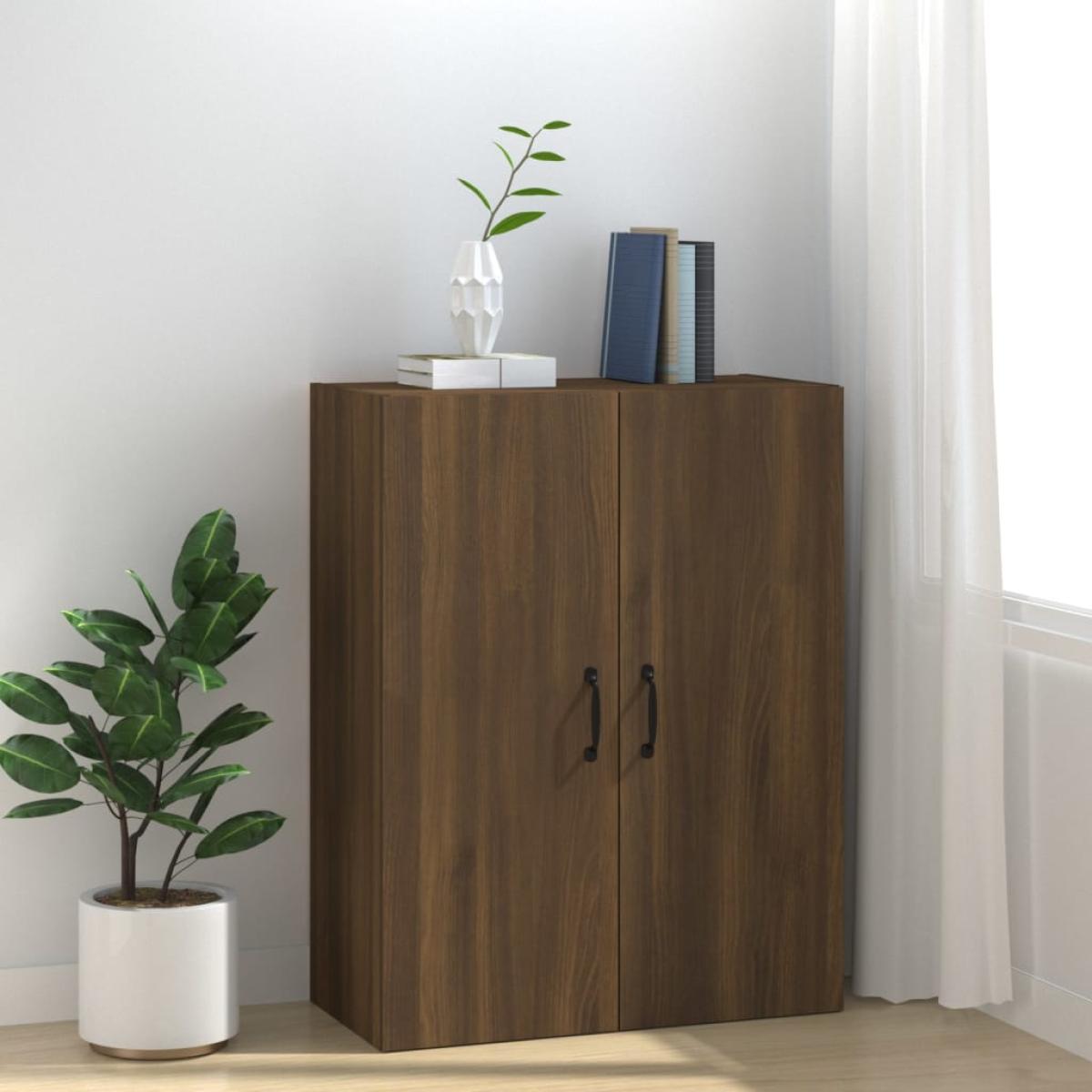 Armario colgante madera contrachapada roble marrón 69,5x34x90cm