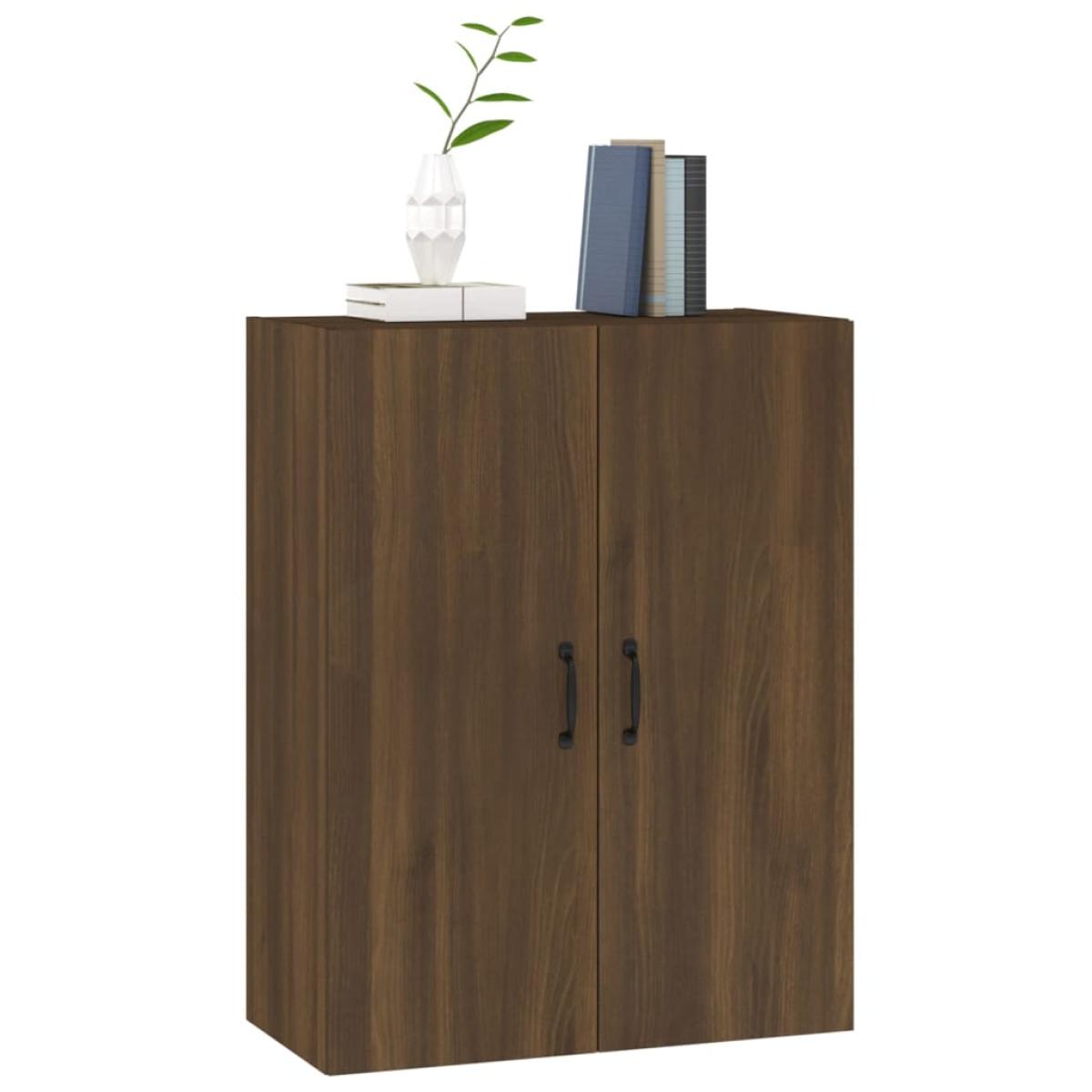 Armario colgante madera contrachapada roble marrón 69,5x34x90cm