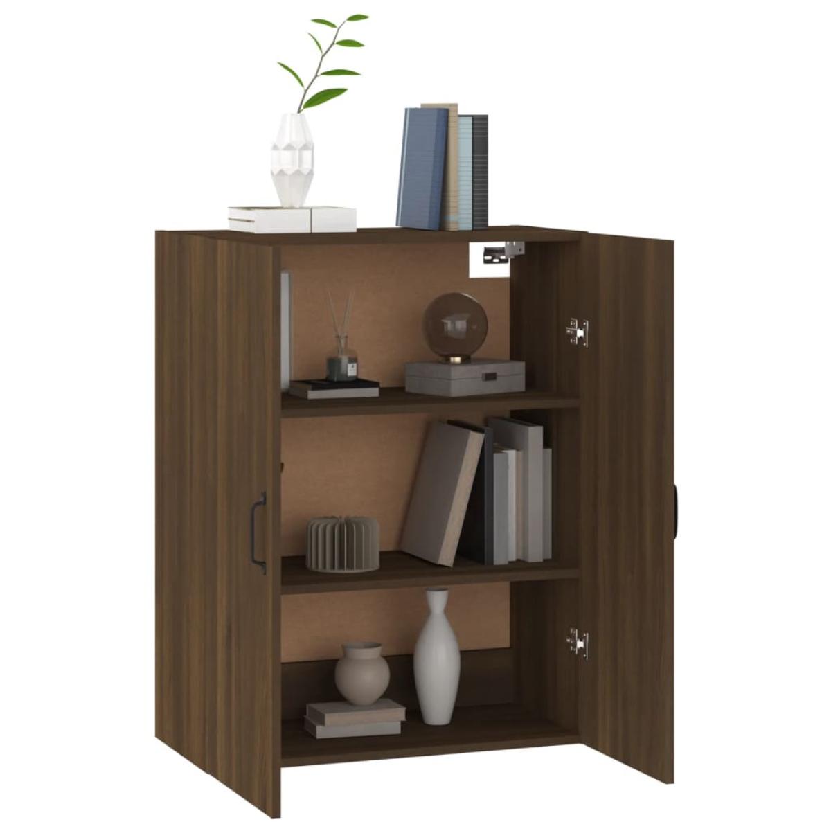 Armario colgante madera contrachapada roble marrón 69,5x34x90cm