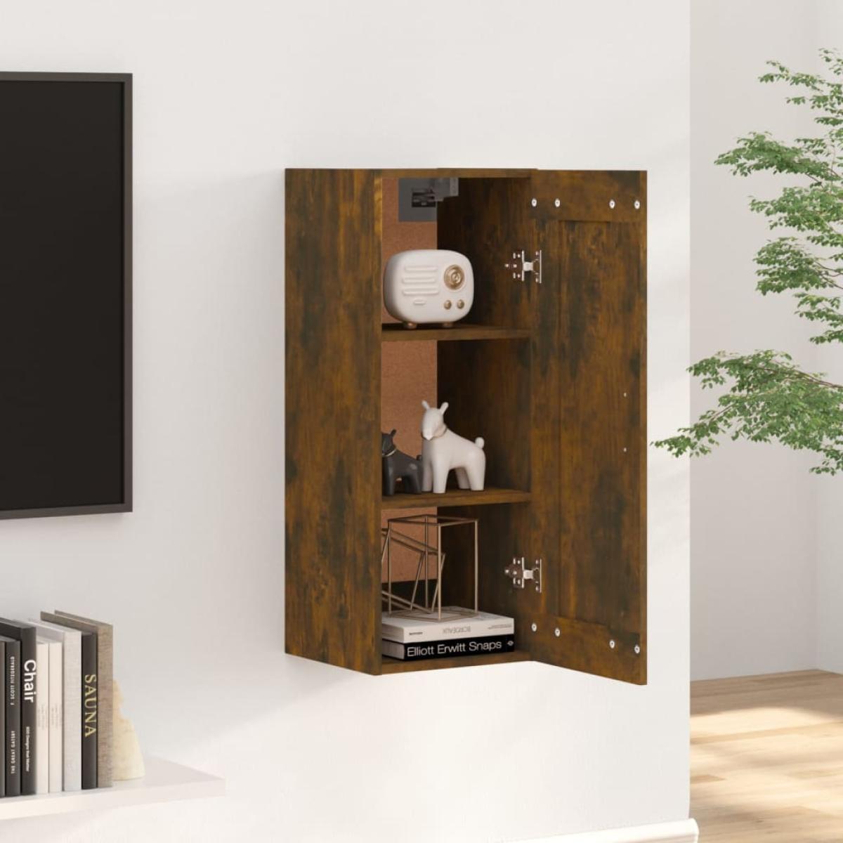 Armario colgante madera contrachapada roble ahumado 35x34x90 cm