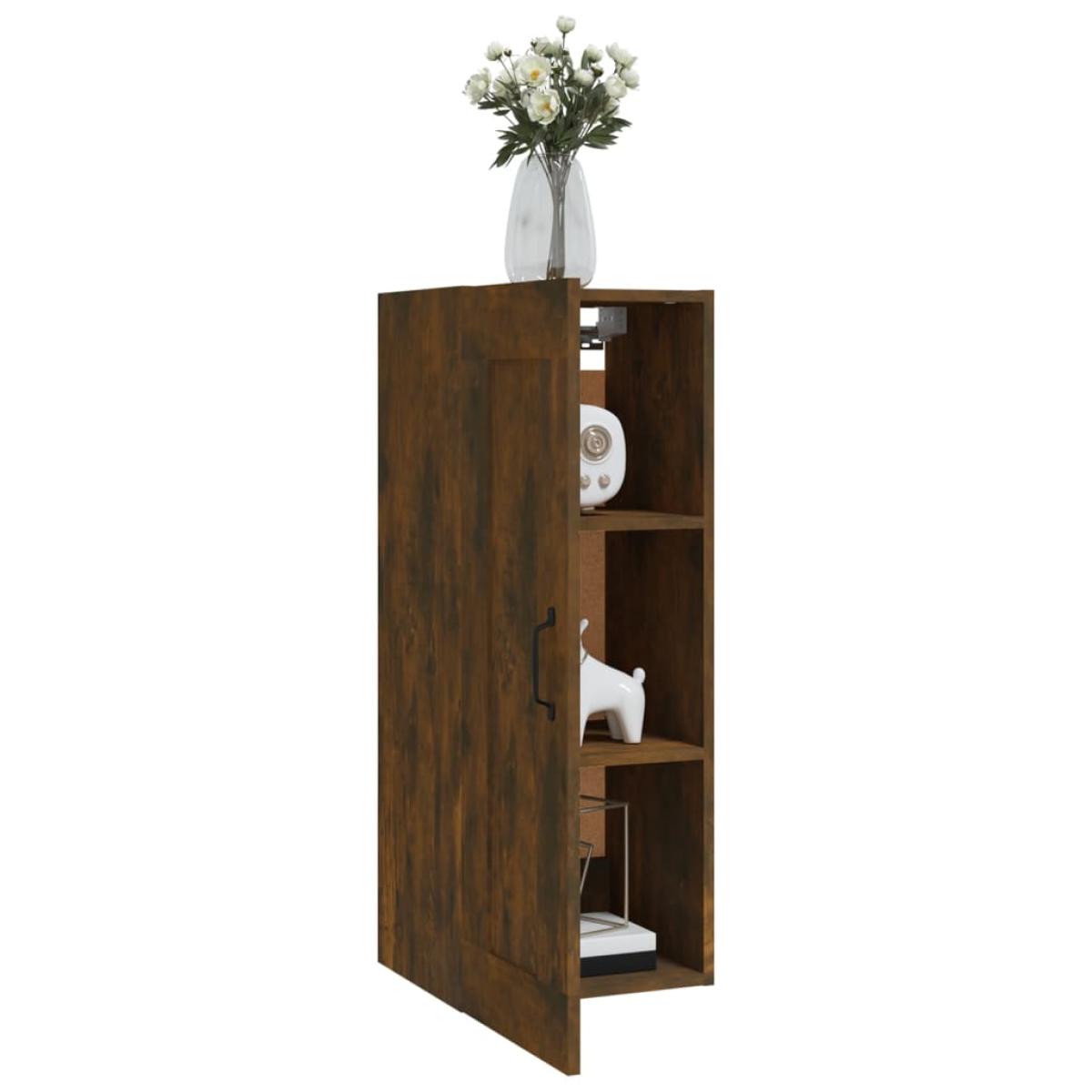 Armario colgante madera contrachapada roble ahumado 35x34x90 cm