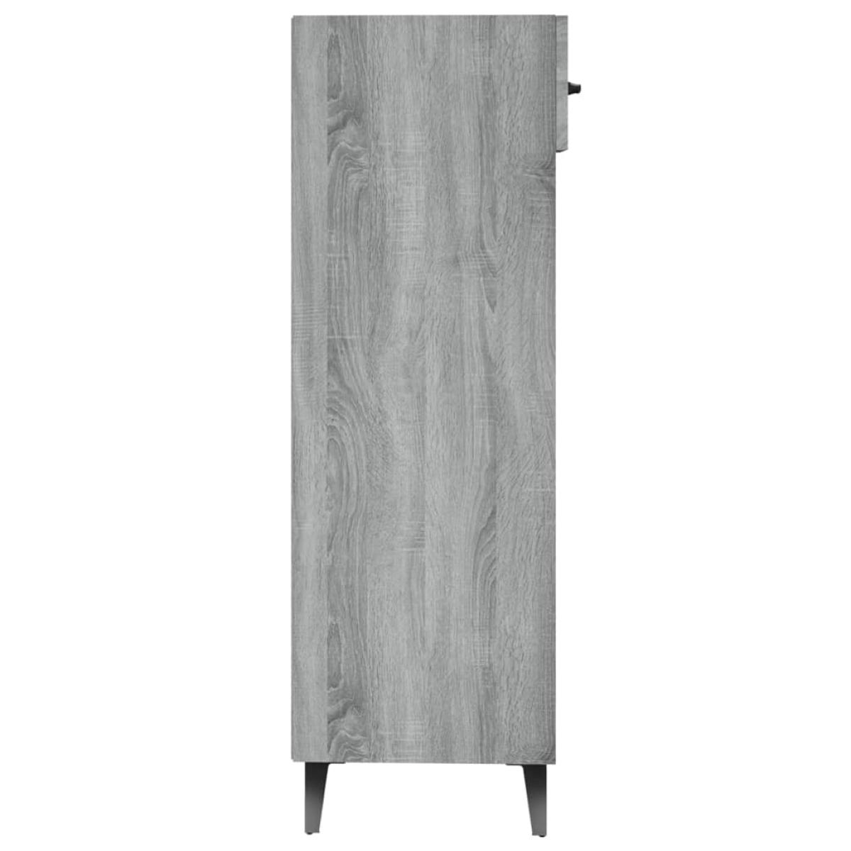 Mueble zapatero madera contrachapada gris Sonoma 30x35x105 cm