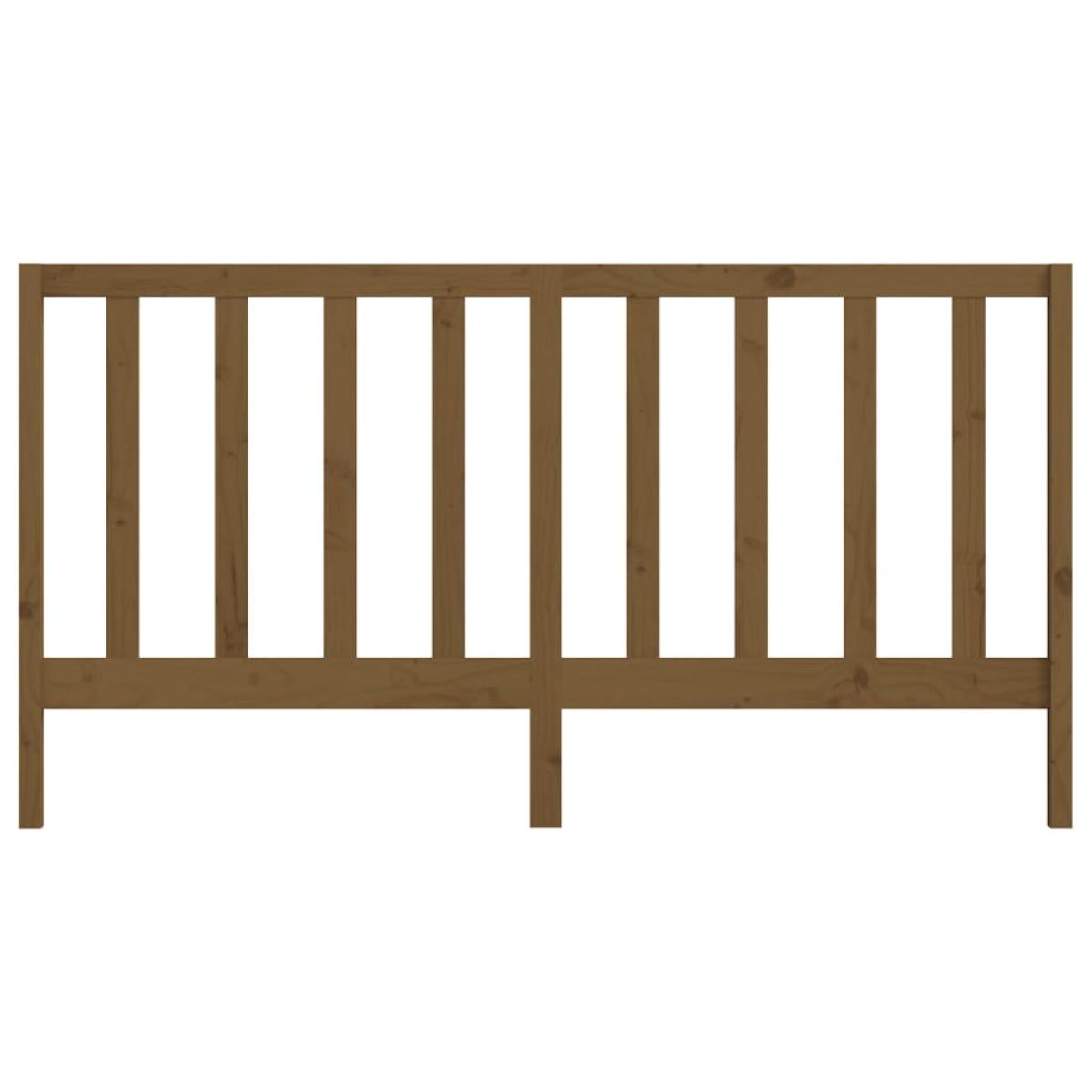 Cabecero de cama madera maciza de pino marrón miel 186x4x100 cm