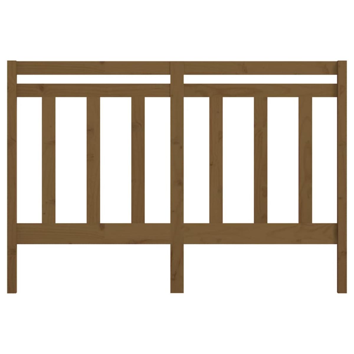 Cabecero de cama madera maciza de pino marrón miel 141x4x100 cm