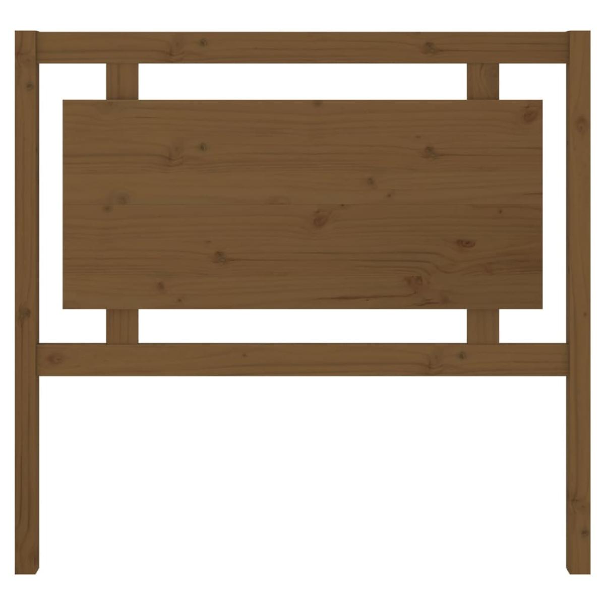 Cabecero de cama madera maciza pino marrón miel 105,5x4x100 cm