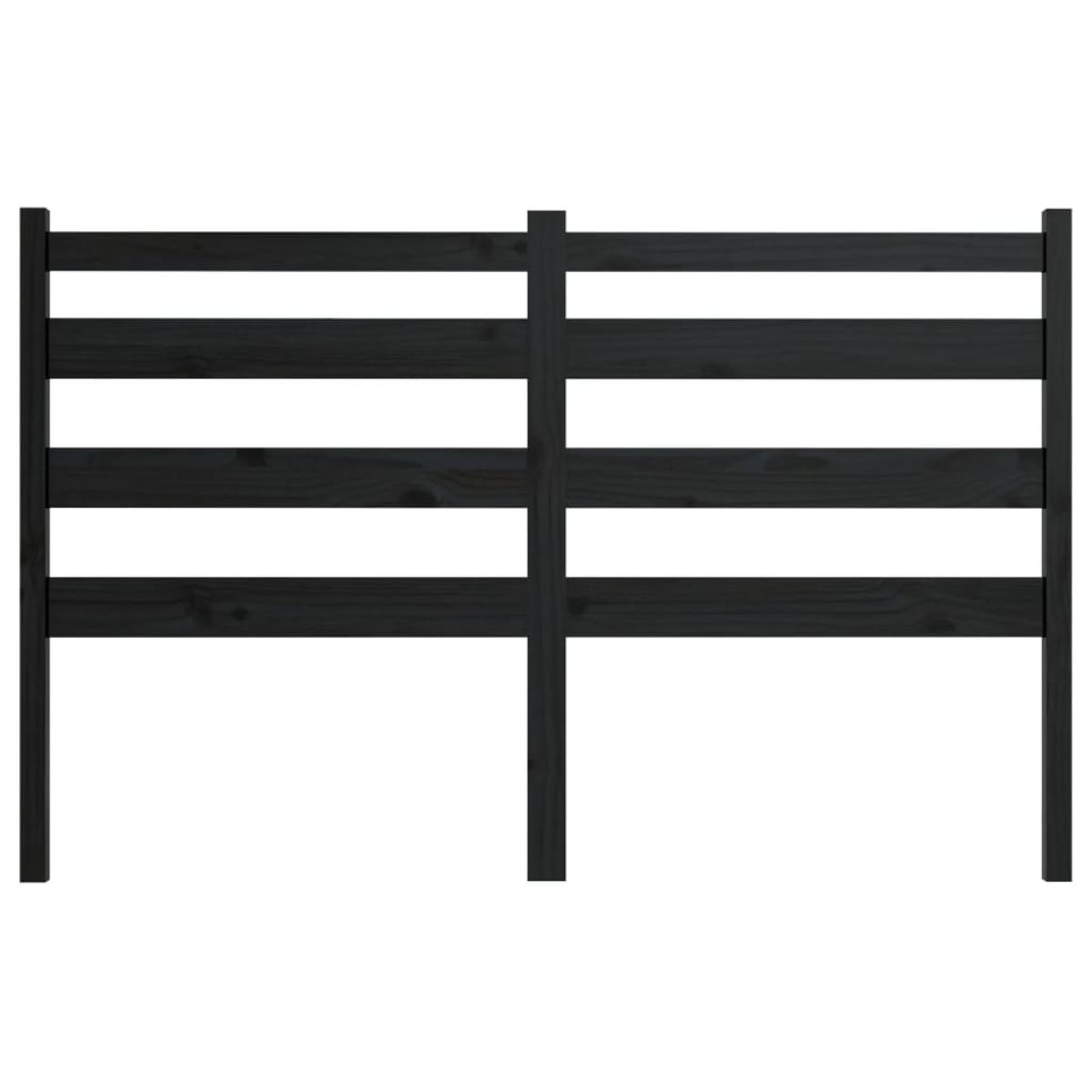 Cabecero de cama madera maciza de pino negro 206x4x100 cm