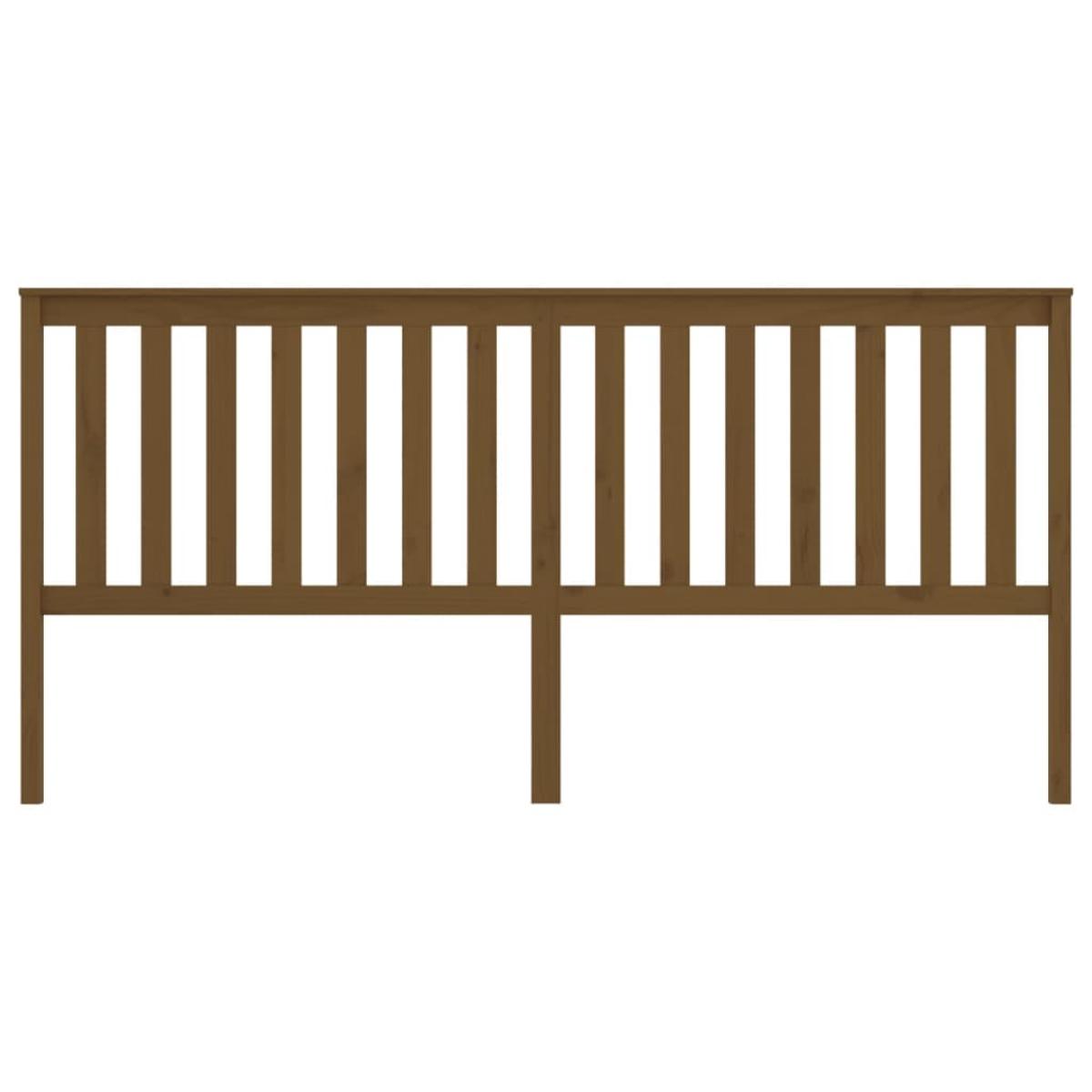 Cabecero de cama madera maciza de pino marrón miel 206x6x101 cm