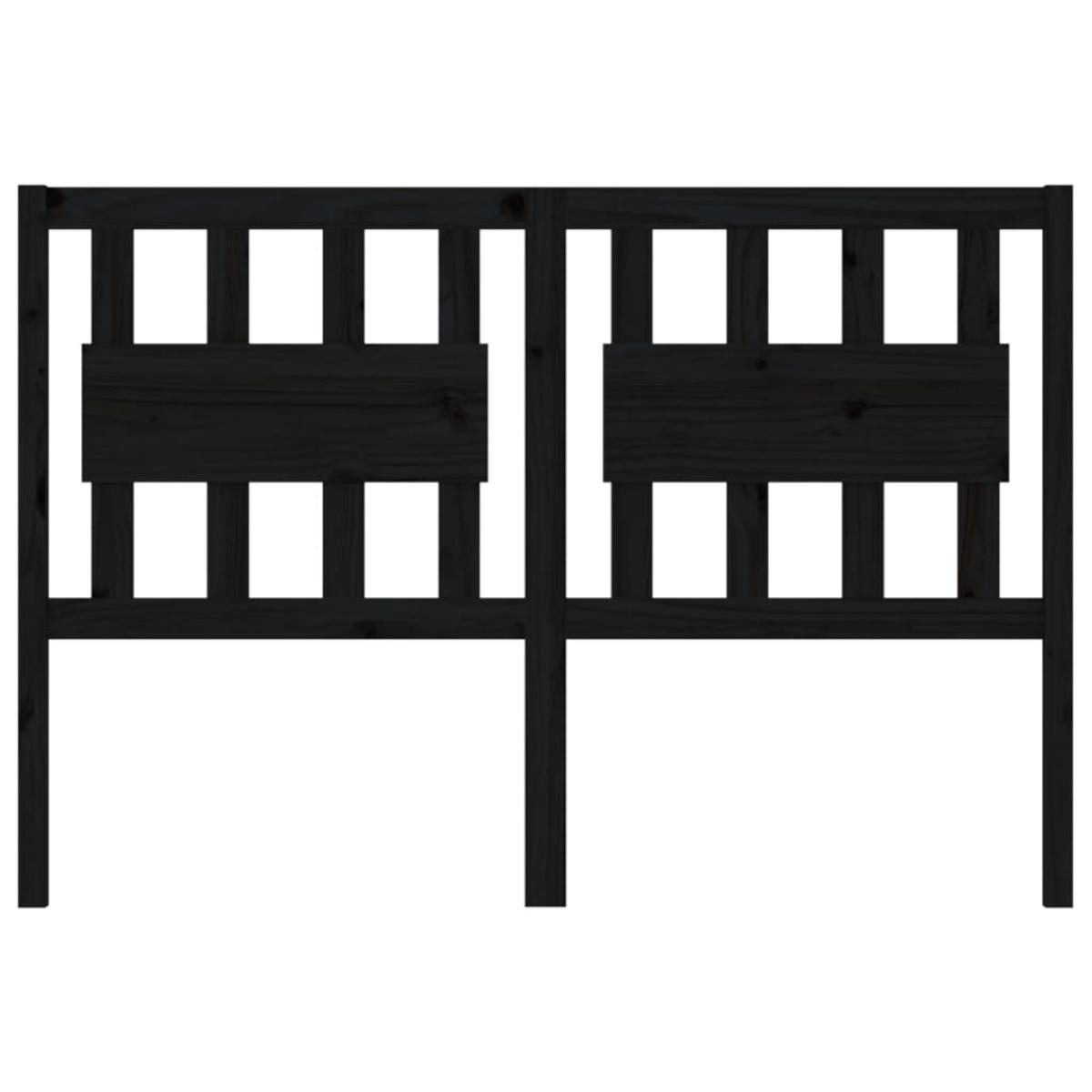 Cabecero de cama madera maciza de pino negro 145,5x4x100 cm