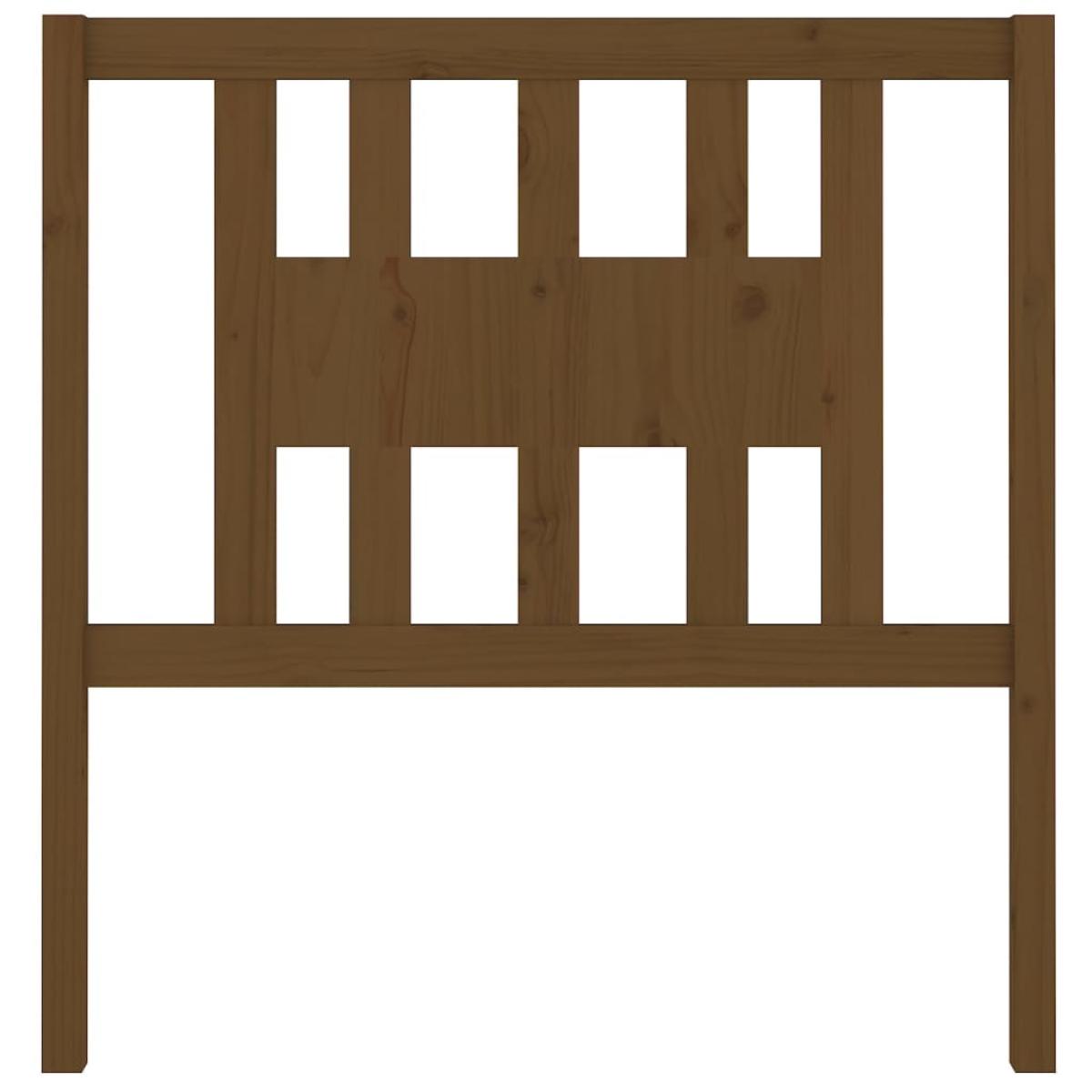 Cabecero madera maciza de pino marrón miel 96x4x100 cm