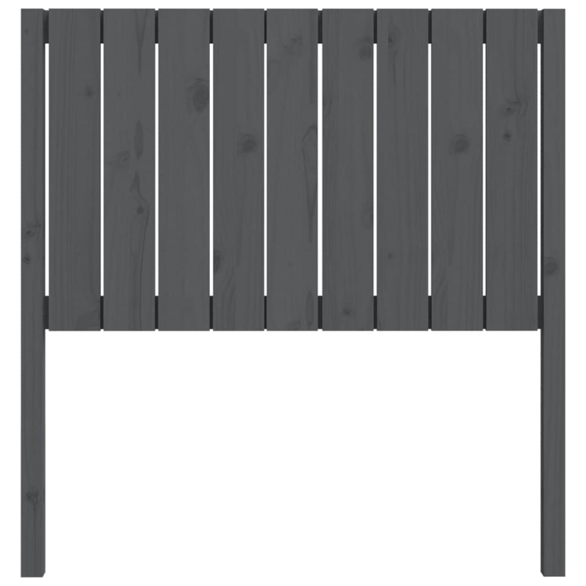 Cabecero de cama madera maciza de pino gris 95,5x4x100 cm