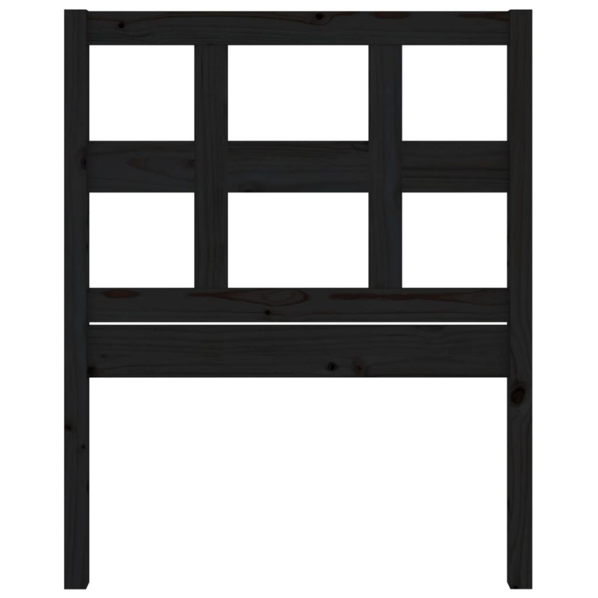 Cabecero de cama madera maciza de pino negro 80,5x4x100 cm