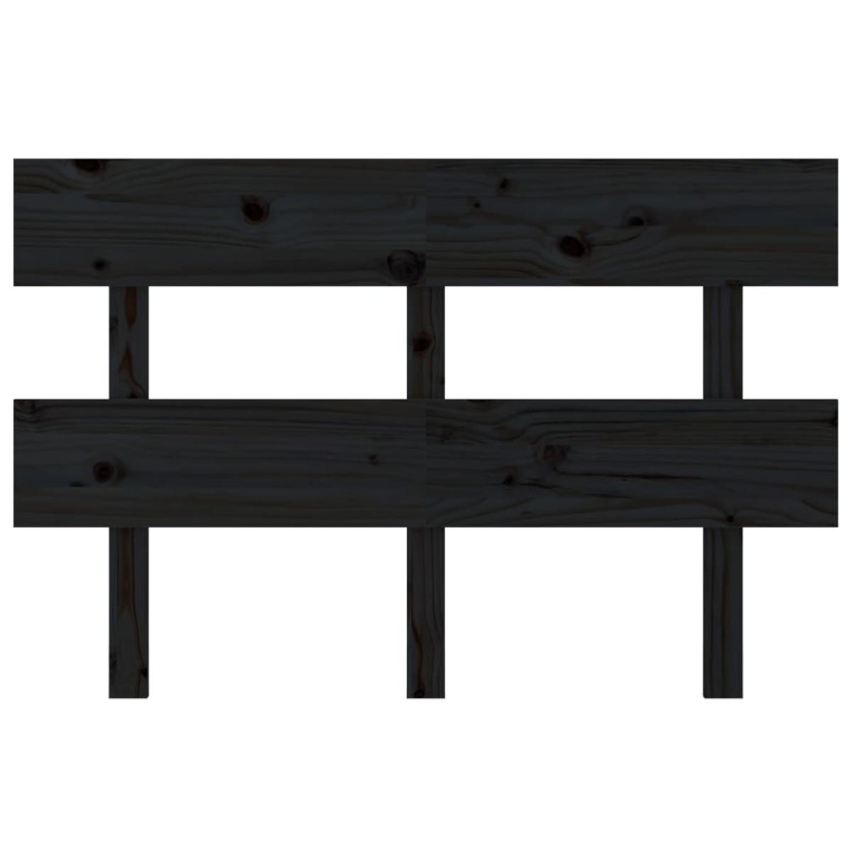 Cabecero de cama madera maciza de pino negro 144x3x81 cm