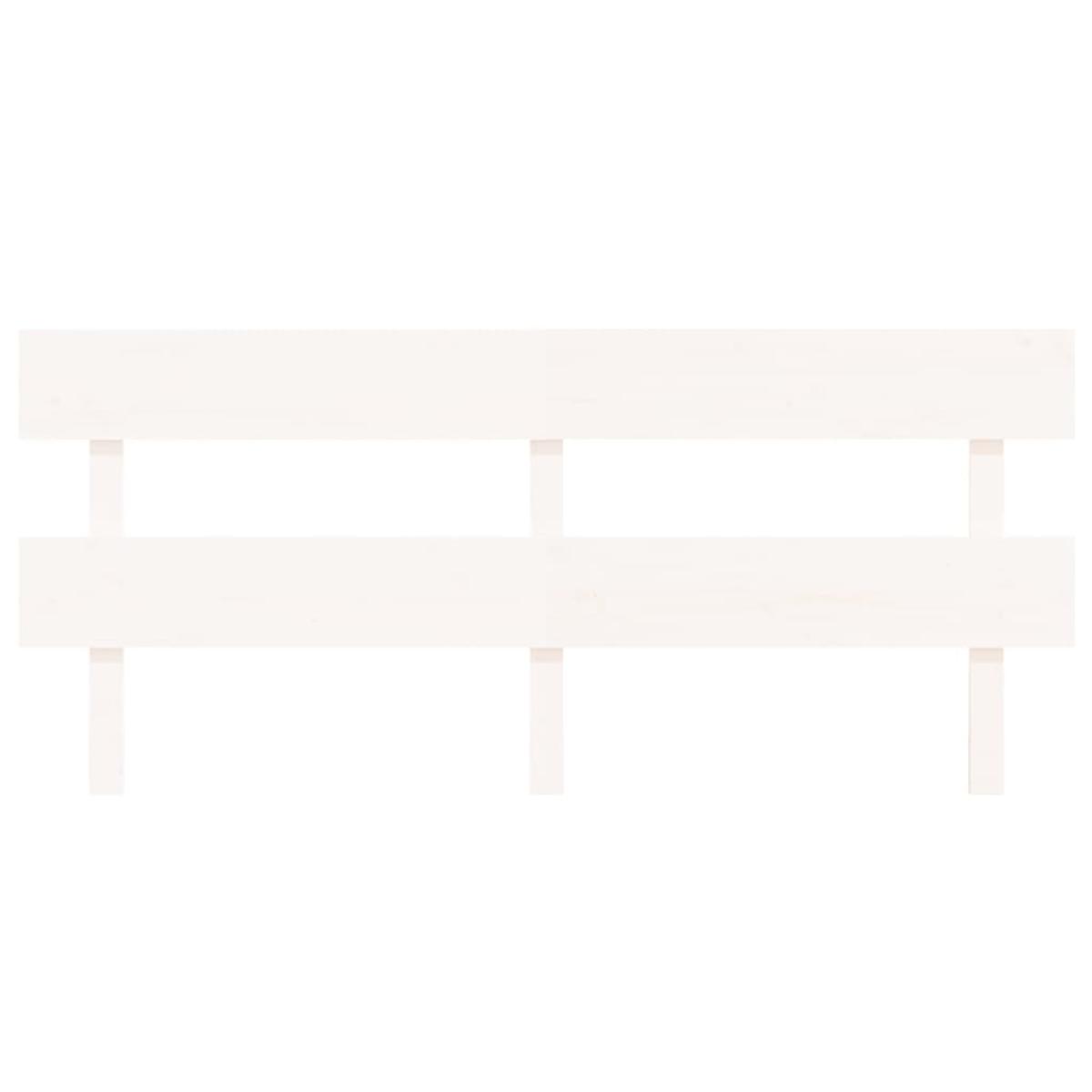 Cabecero de cama madera maciza de pino blanco 184x3x81 cm