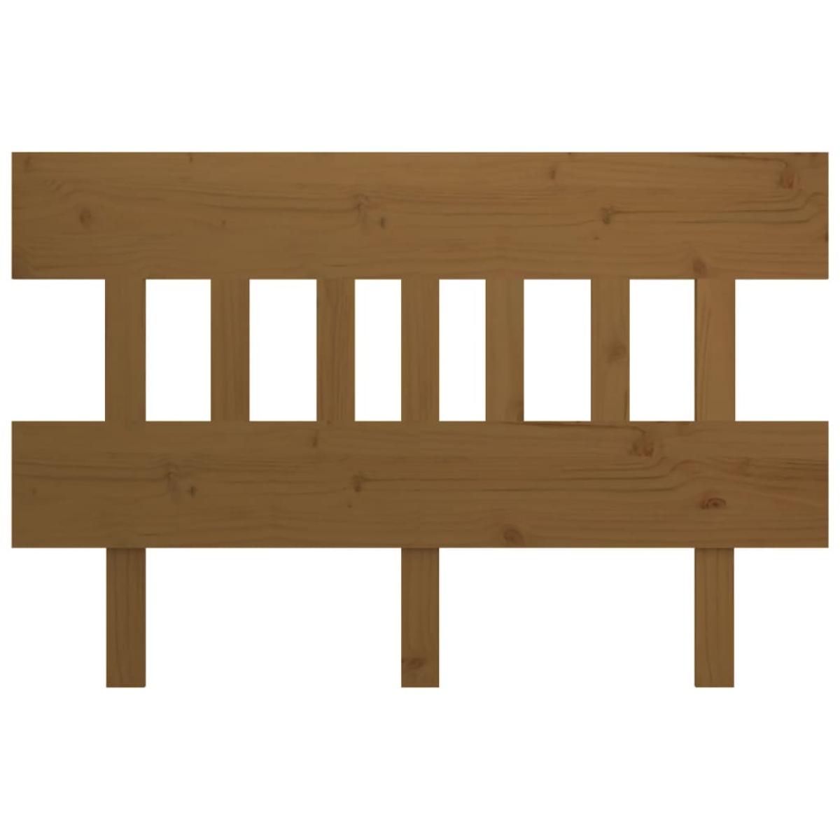Cabecero de cama madera maciza de pino marrón miel 143,5x3x81cm
