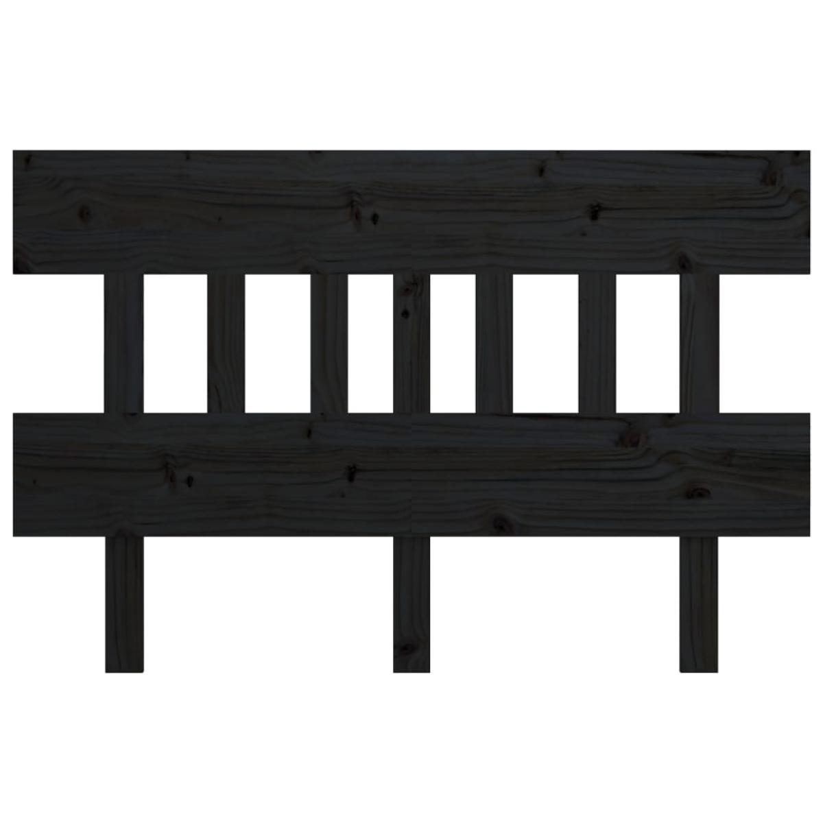 Cabecero de cama madera maciza de pino negro 153,5x3x81 cm