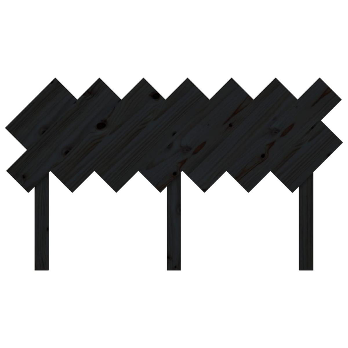 Cabecero de cama madera maciza de pino negro 151,5x3x81 cm