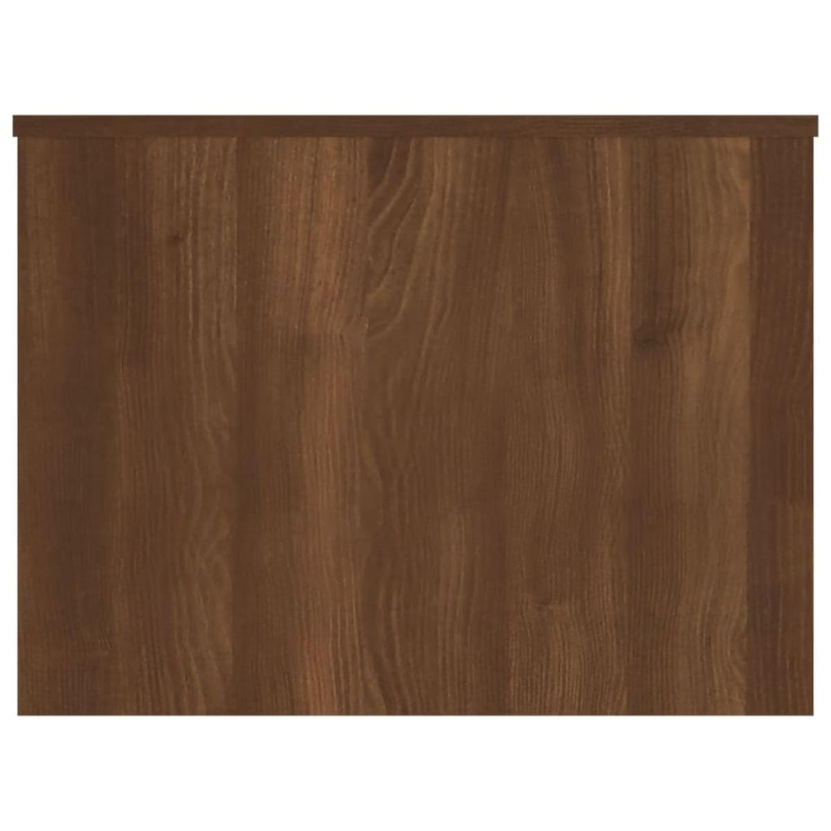 Mesa de centro madera contrachapada roble marrón 80x55,5x41,5cm