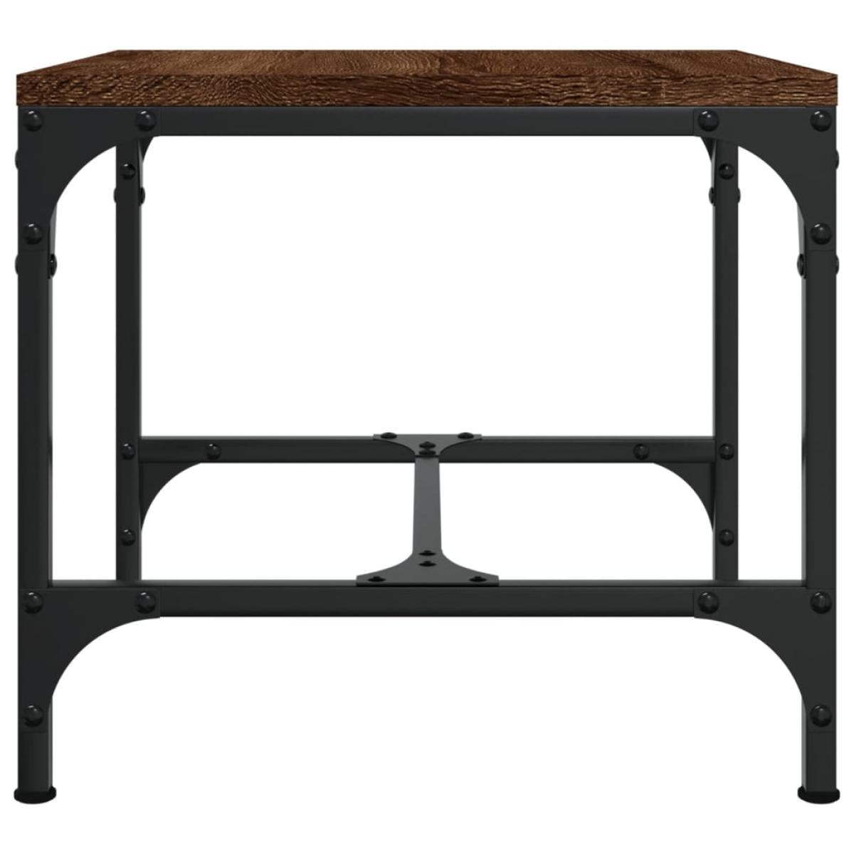Mesa de centro madera contrachapada marrón roble 50x50x35 cm