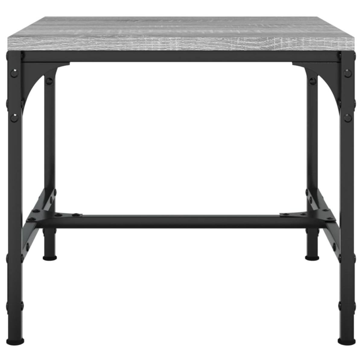 Mesa auxiliar de madera contrachapada gris Sonoma 40x40x35 cm