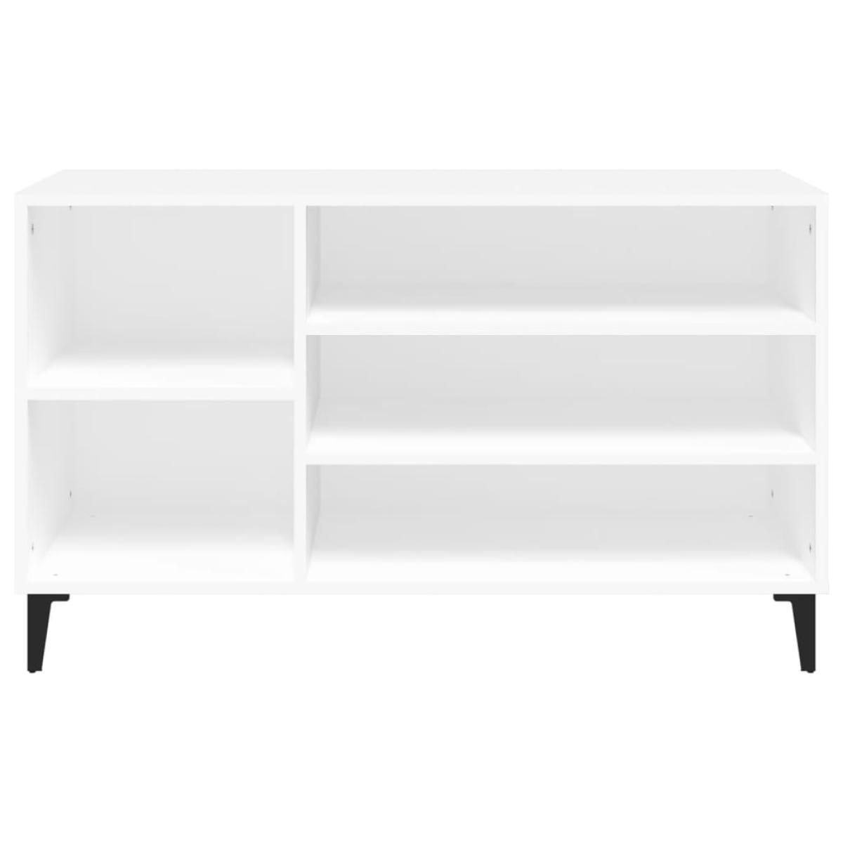 Mueble zapatero madera contrachapada blanco 102x36x60 cm
