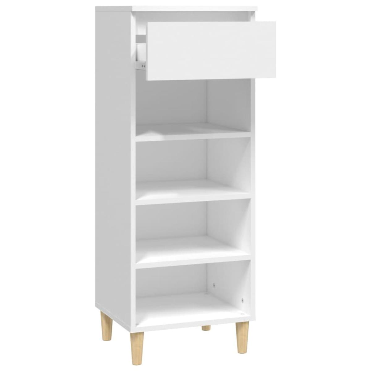 Mueble zapatero madera contrachapada blanco 40x36x105 cm