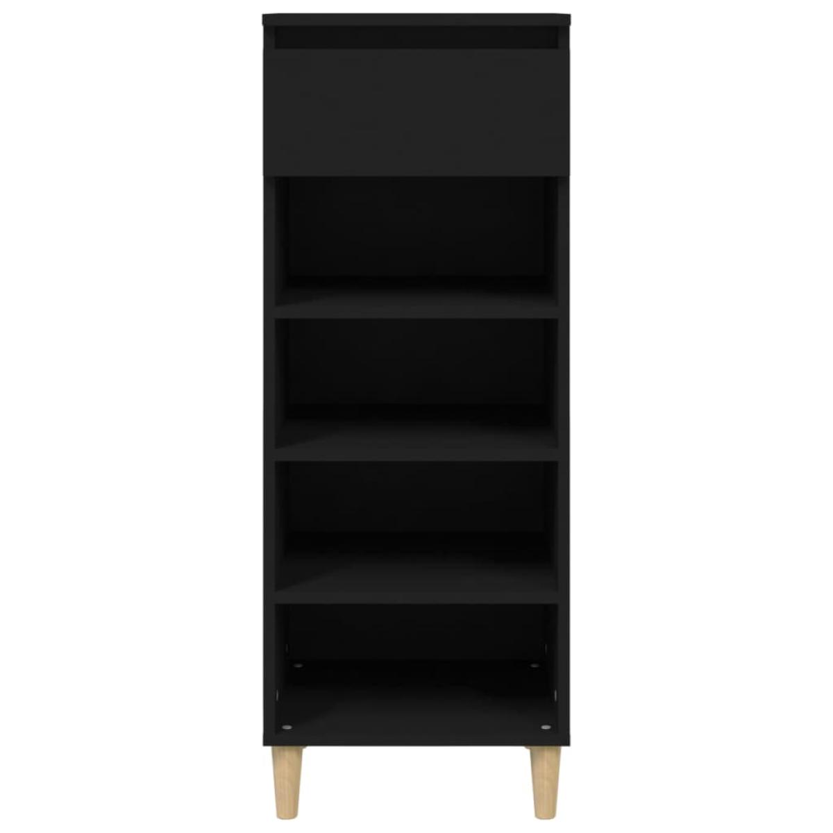 Mueble zapatero madera contrachapada negro 40x36x105 cm