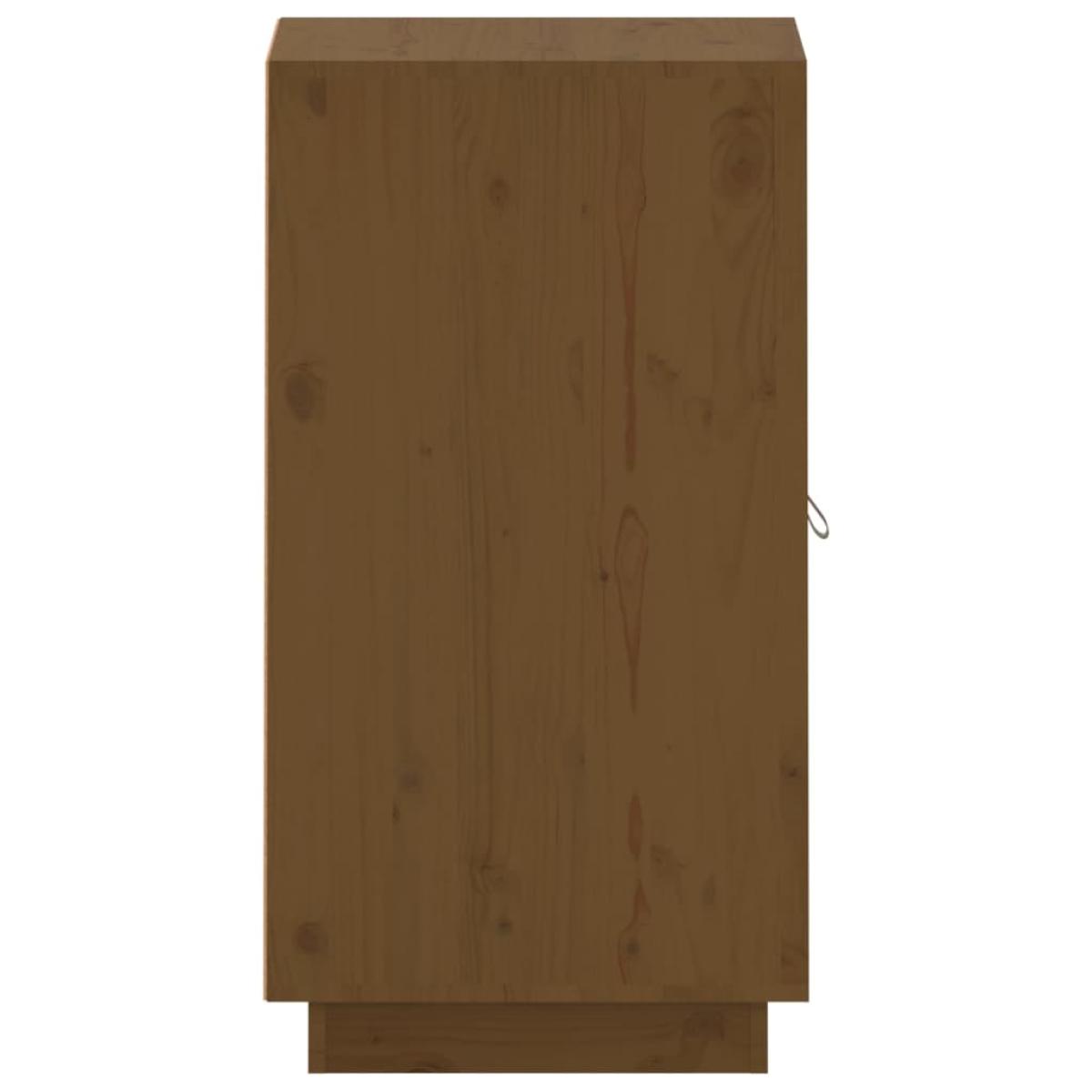 Aparador de madera maciza de pino marrón miel 34x40x75 cm