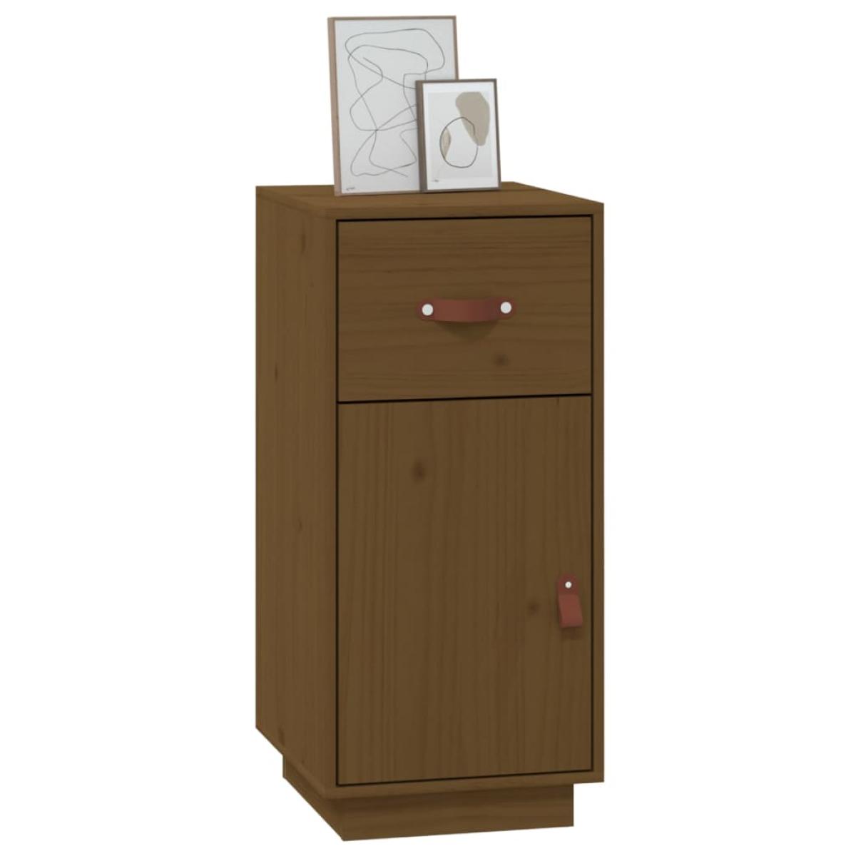 Aparador de madera maciza de pino marrón miel 34x40x75 cm